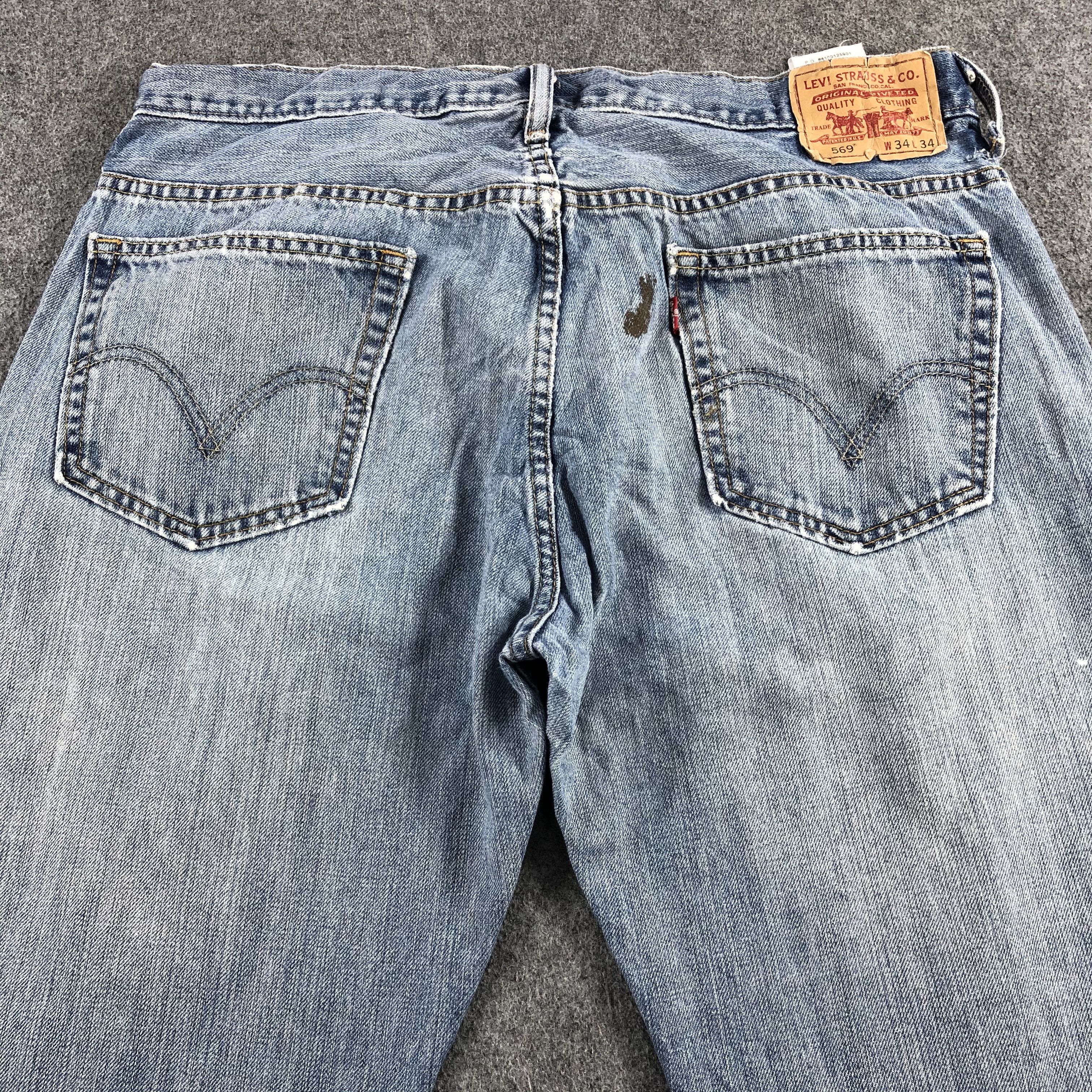 Levi's Vintage Light Wash Levis 569 Jeans-J2193 Size US 35 - 4 Thumbnail