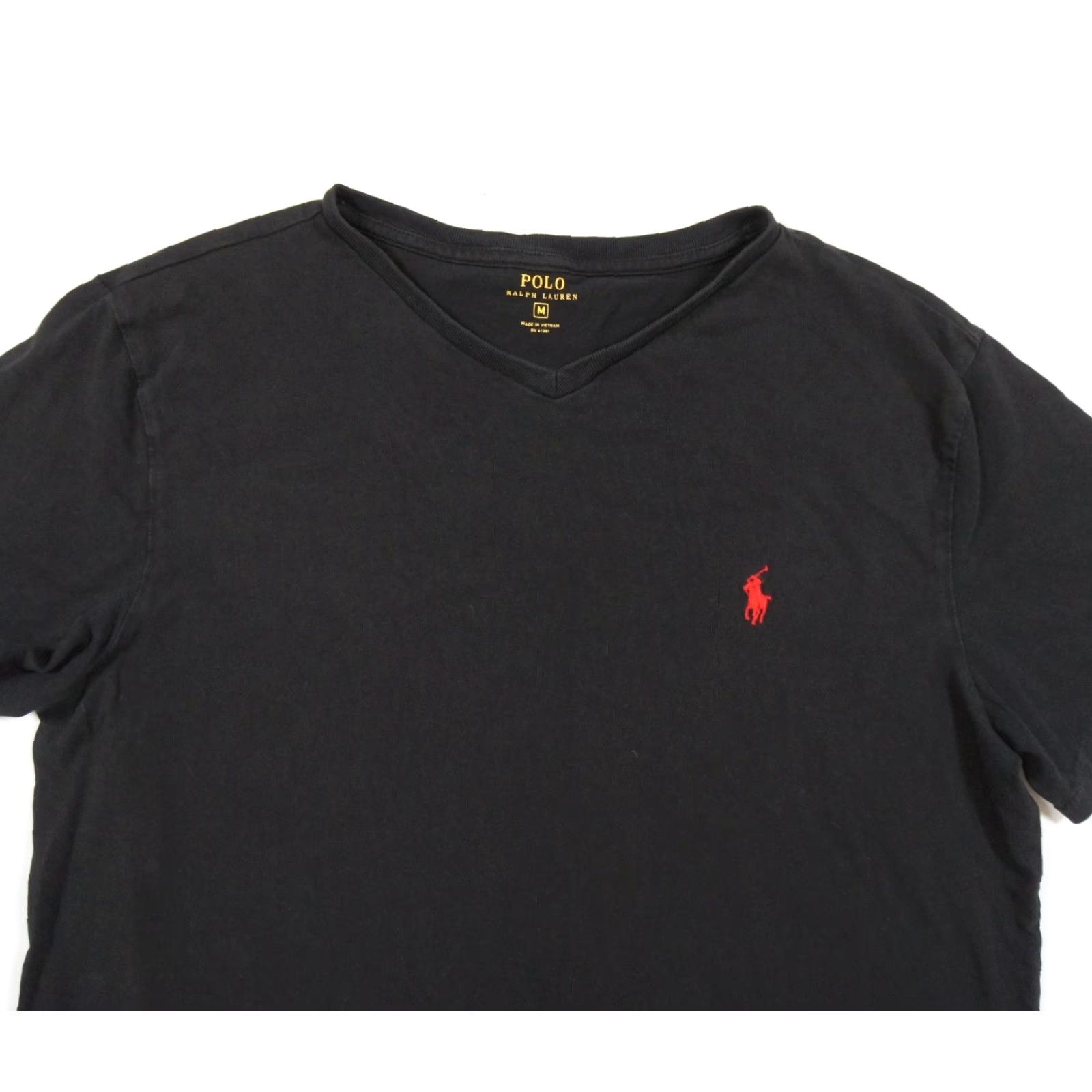Polo Ralph Lauren Polo Ralph Lauren Black V-Neck Shirt Mens Medium Short Sleeve Cotton Preppy Pony Logo Size US M / EU 48-50 / 2 - 2 Thumbnail