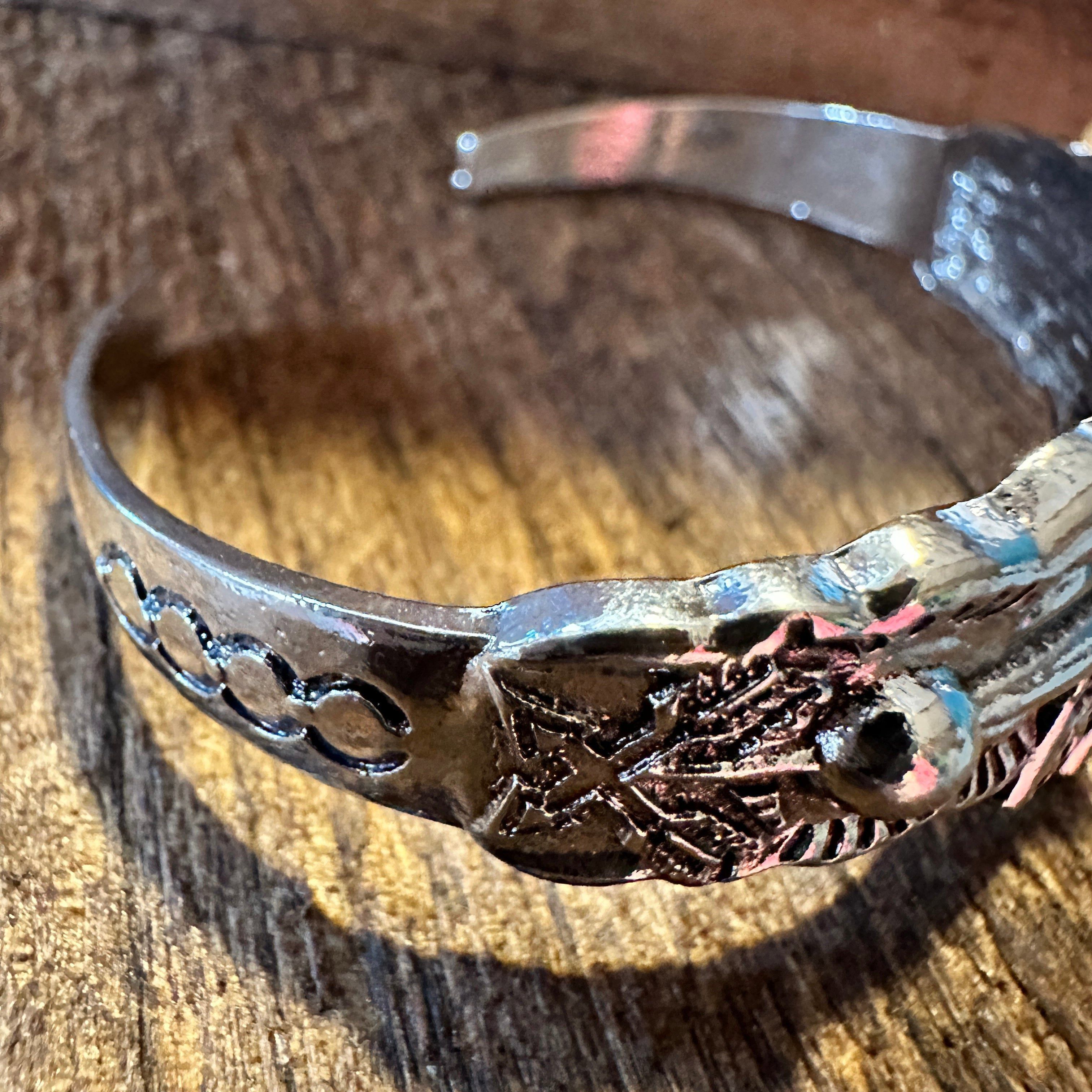 Other Vintage Bohemian Thunderbird Bangle Bracelet with Turquoise Size ONE SIZE - 5 Thumbnail