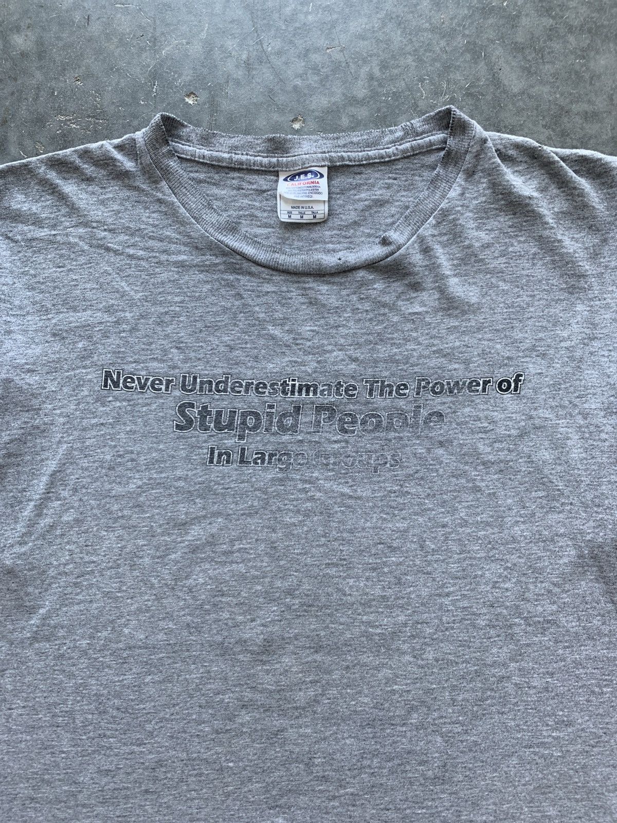 Unsound Rags × Vintage Funny Vintage Y2K “Never Underestimate Stupid People” Tee Size US M / EU 48-50 / 2 - 1 Thumbnail