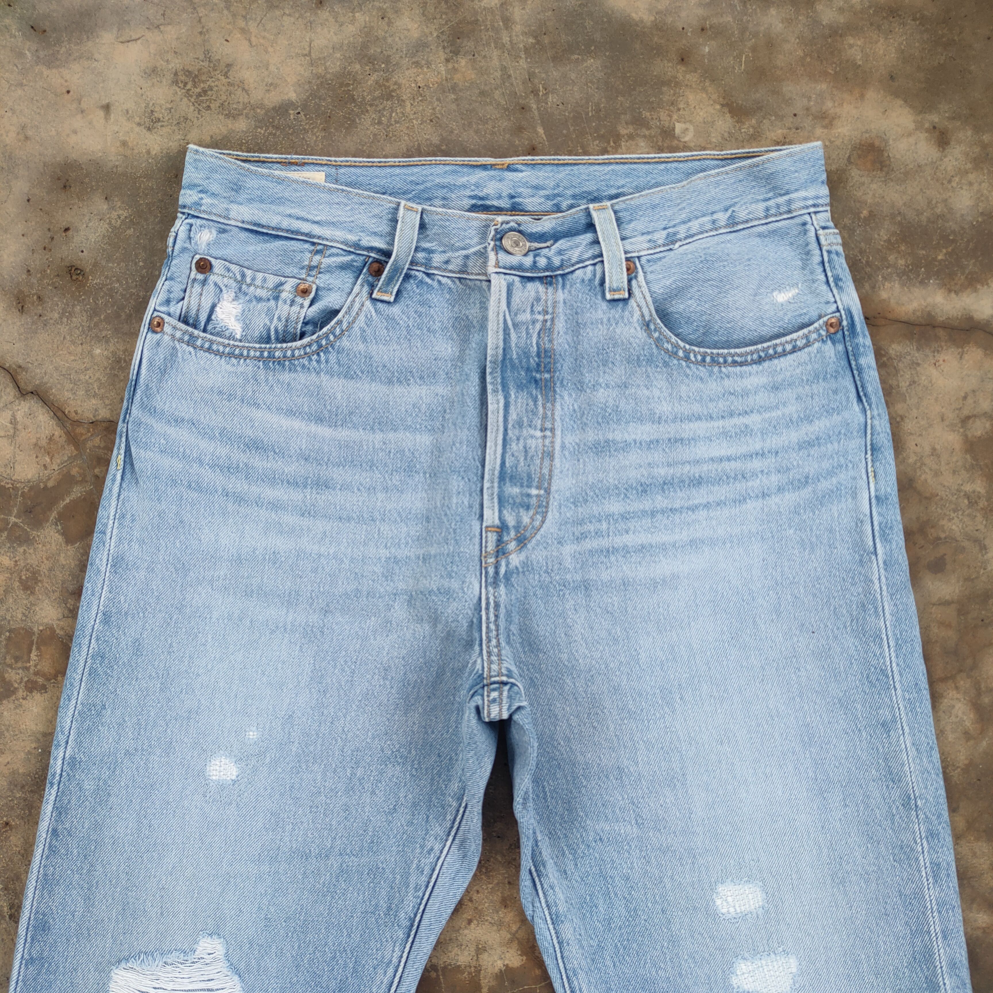 Levi's LEVI'S PREMIUM 501 FADED DISTRESSED DENIM JEANS PANTS Size US 30 / EU 46 - 3 Thumbnail