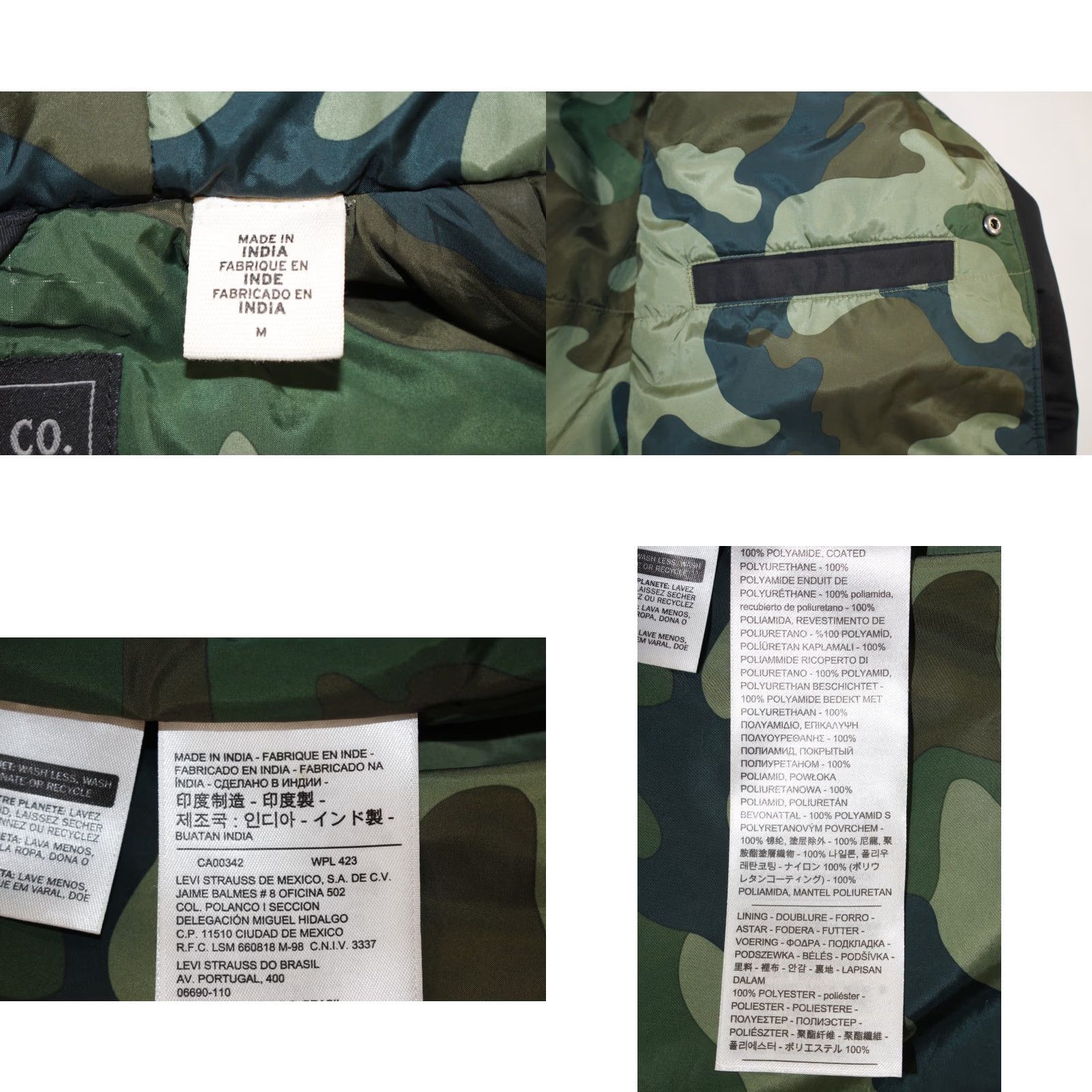 Levi's Levi's Coach's Jacket Hooded Mid Length Black 69627 Camo Lined Men's M Size US M / EU 48-50 / 2 - 8 Thumbnail