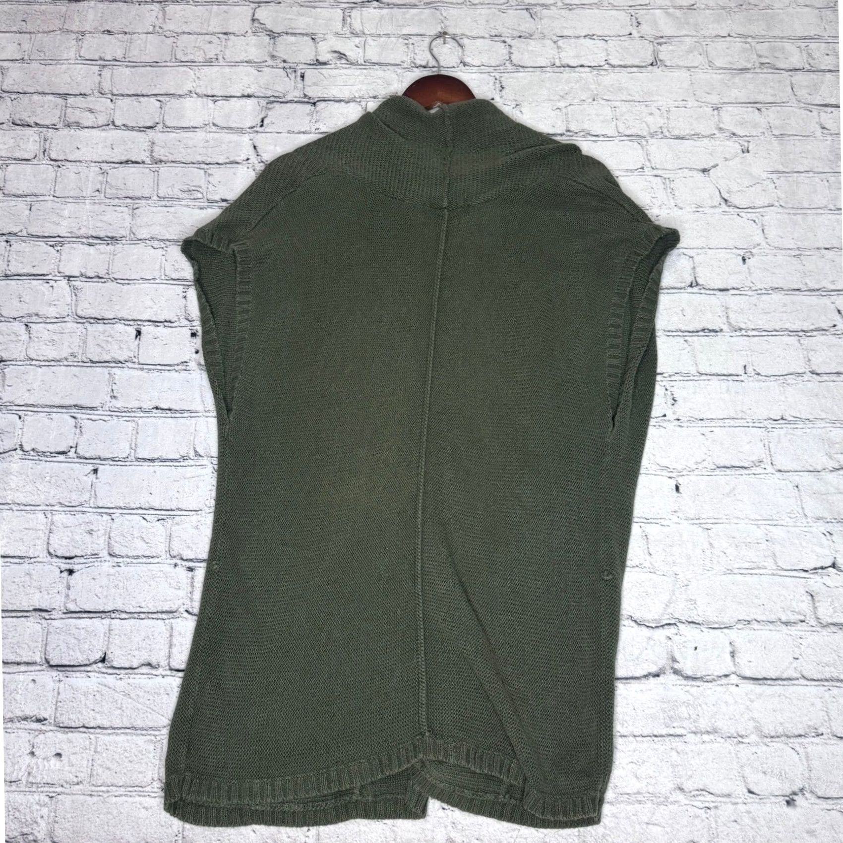 Eddie Bauer Eddie Bauer Olive Green Knit Sleeveless Cardigan Vest Women's M Linen Cotton Green Solid Knit Vest Casual Women M Size M / US 6-8 / IT 42-44 - 5 Thumbnail