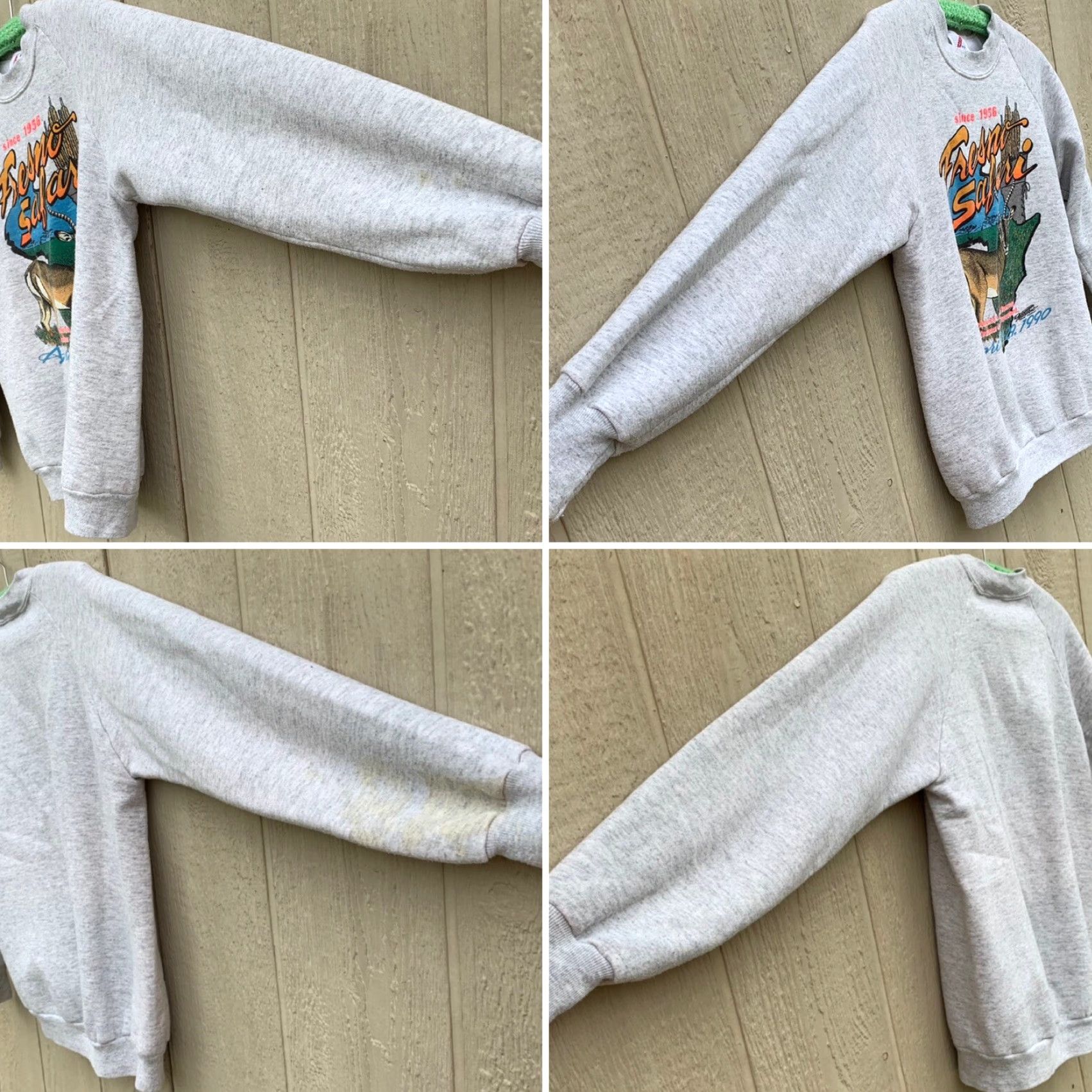 Jerzees VINTAGE Jerzees Sweatshirt Shirt - Fresno Safari Archery Raglan 1990s 90s - Gray Heather M Mens Adults 38-40 Size US M / EU 48-50 / 2 - 2 Thumbnail