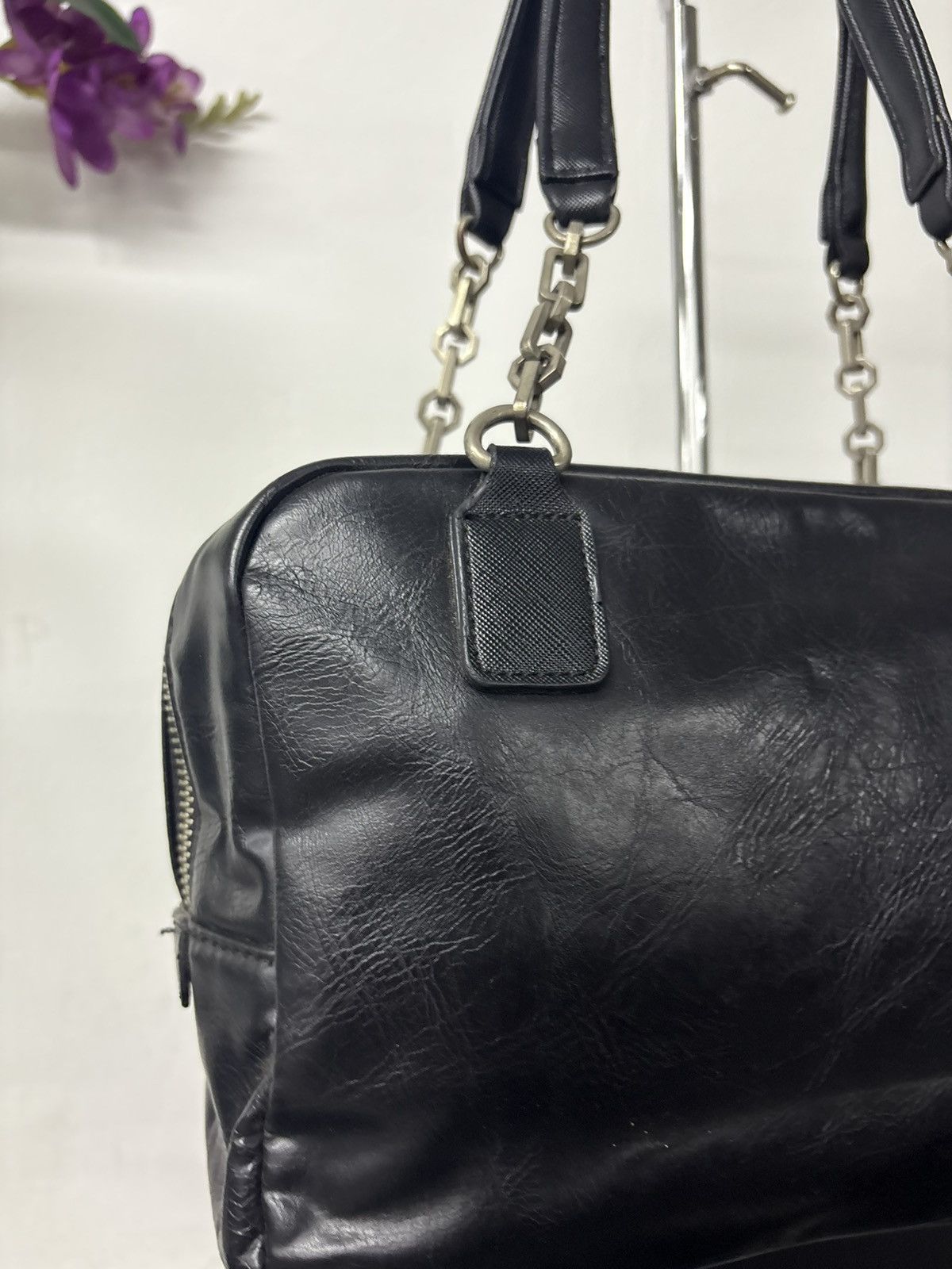 14th Addiction Mademoiselle Stud Y2k Chain Bag Real Leather Enamel Black Size ONE SIZE - 10 Thumbnail