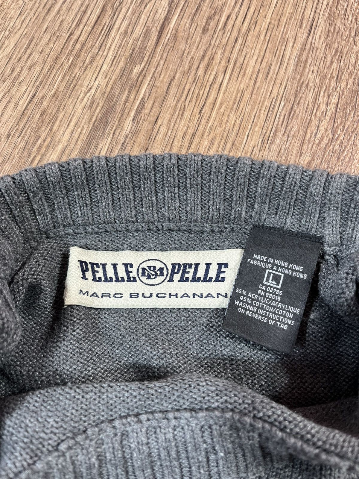 Pelle Pelle × Vintage Vintage Marc Buchanan Pelle Pelle Knit Sweater Rare Big Logo Size US L / EU 52-54 / 3 - 6 Thumbnail