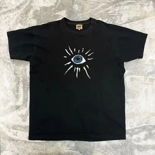 Vintage Kirari x Miura Black washed retro eye print t-shirt Size US M / EU 48-50 / 2 - 7 Thumbnail