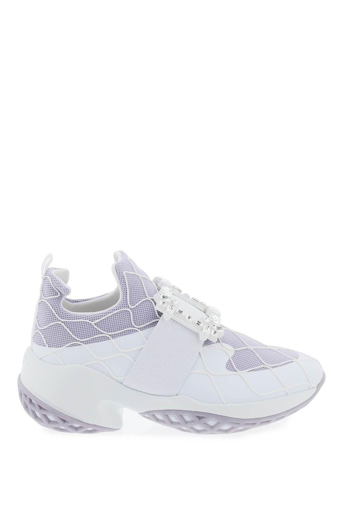 image of Roger Vivier Viv' Run Technical Sneakers Size Eu 39 For Women in White/Purple