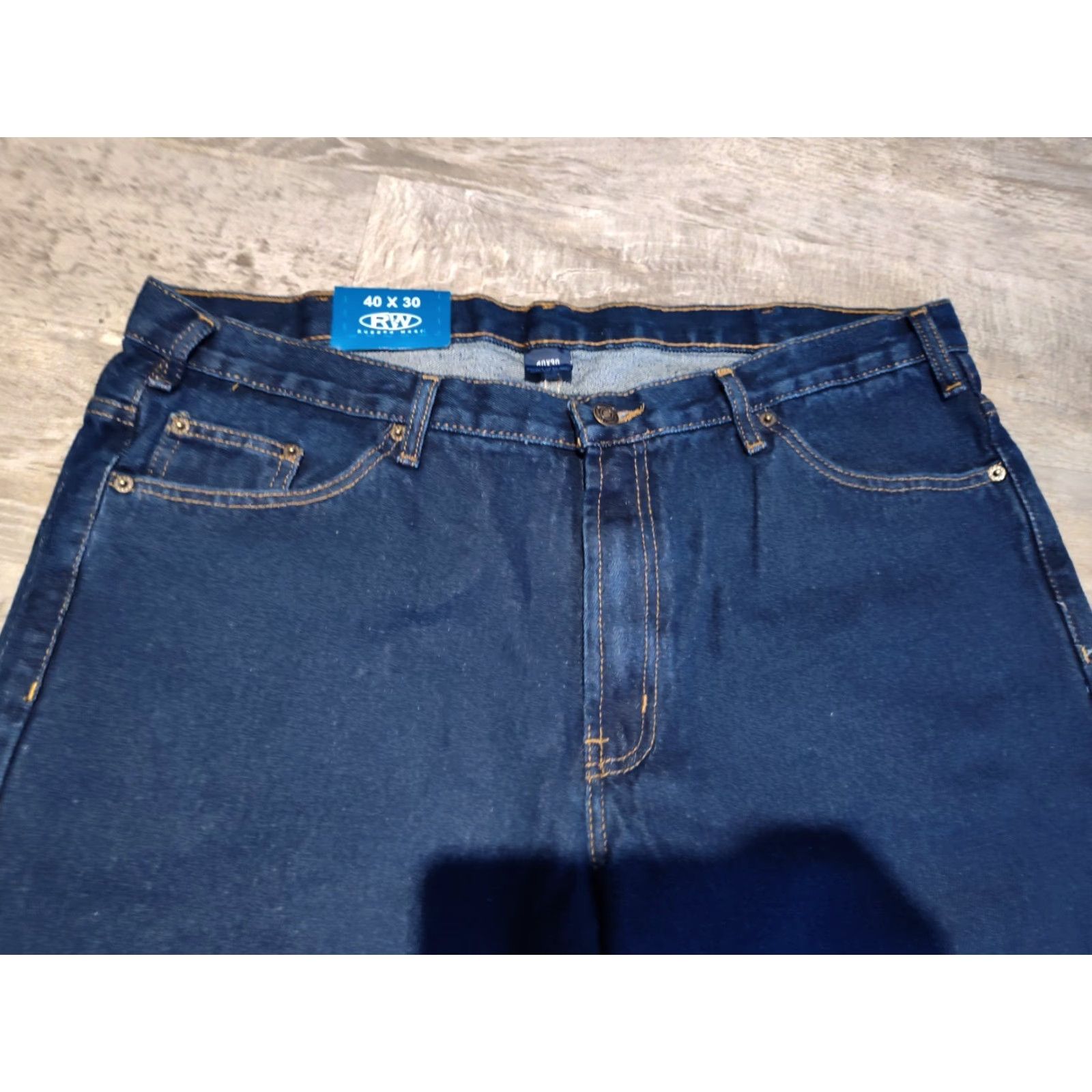 Vintage RUGGED WEAR Jeans Men 40x30 Blue Straight Fit Denim Cotton Relaxed Style Pockets 5 Pocket NWT Size US 40 / EU 56 - 6 Thumbnail