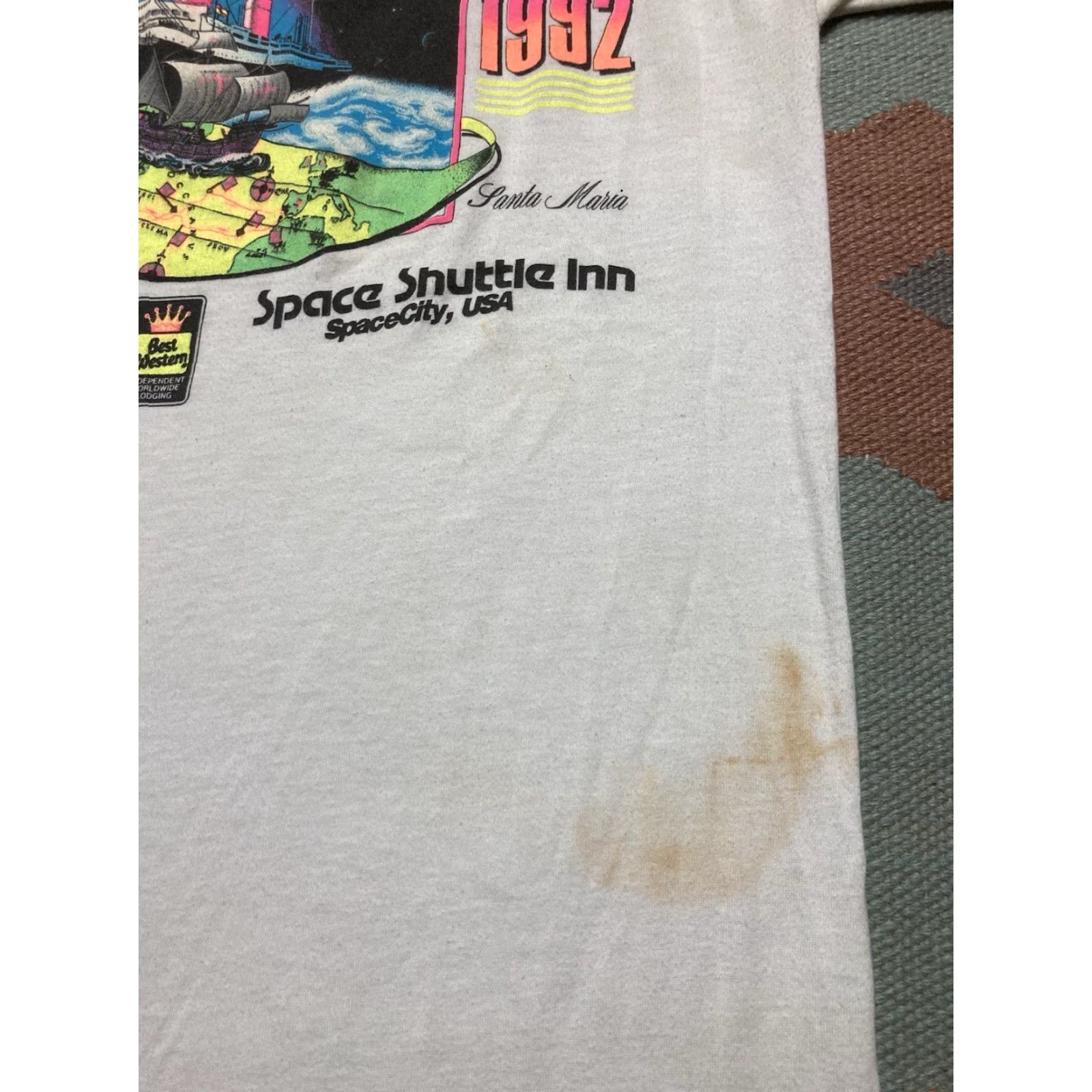 Vintage VINTAGE 90s T SHIRT SPACE SHUTTLE INN BEST WESTERN DISTRESSED THRASHED SOFT Large Mens White Space Shuttle Western T-Shirt XXL Fits Like Large Size US L / EU 52-54 / 3 - 3 Thumbnail