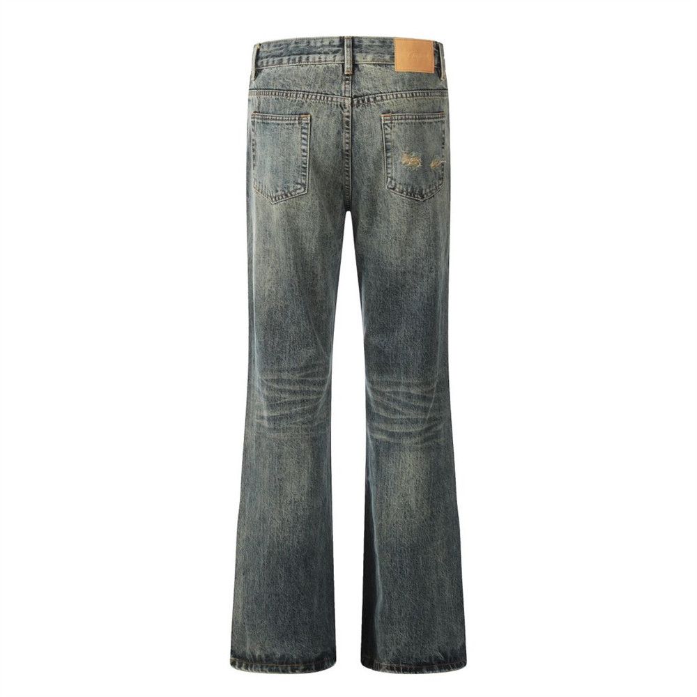Japanese Brand × Jean Men's hippie trend distressed washed flared ripped jeans Size US 34 / EU 50 - 3 Thumbnail