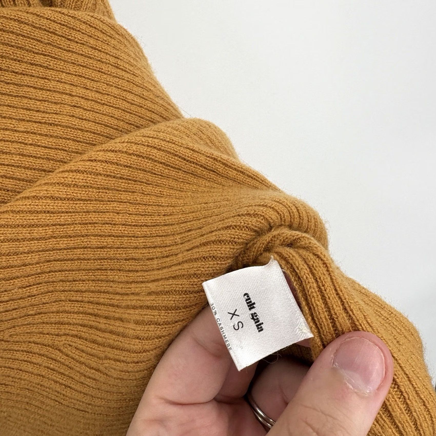 Cult Gaia Cult Gaia Sweater XS Cashmere Wool Capsule Luxury Soft Parisian Turtleneck Womens XS Orange Pullover Knit Long Sleeve Casual Business Travel Classic Size XS / US 0-2 / IT 36-38 - 4 Thumbnail