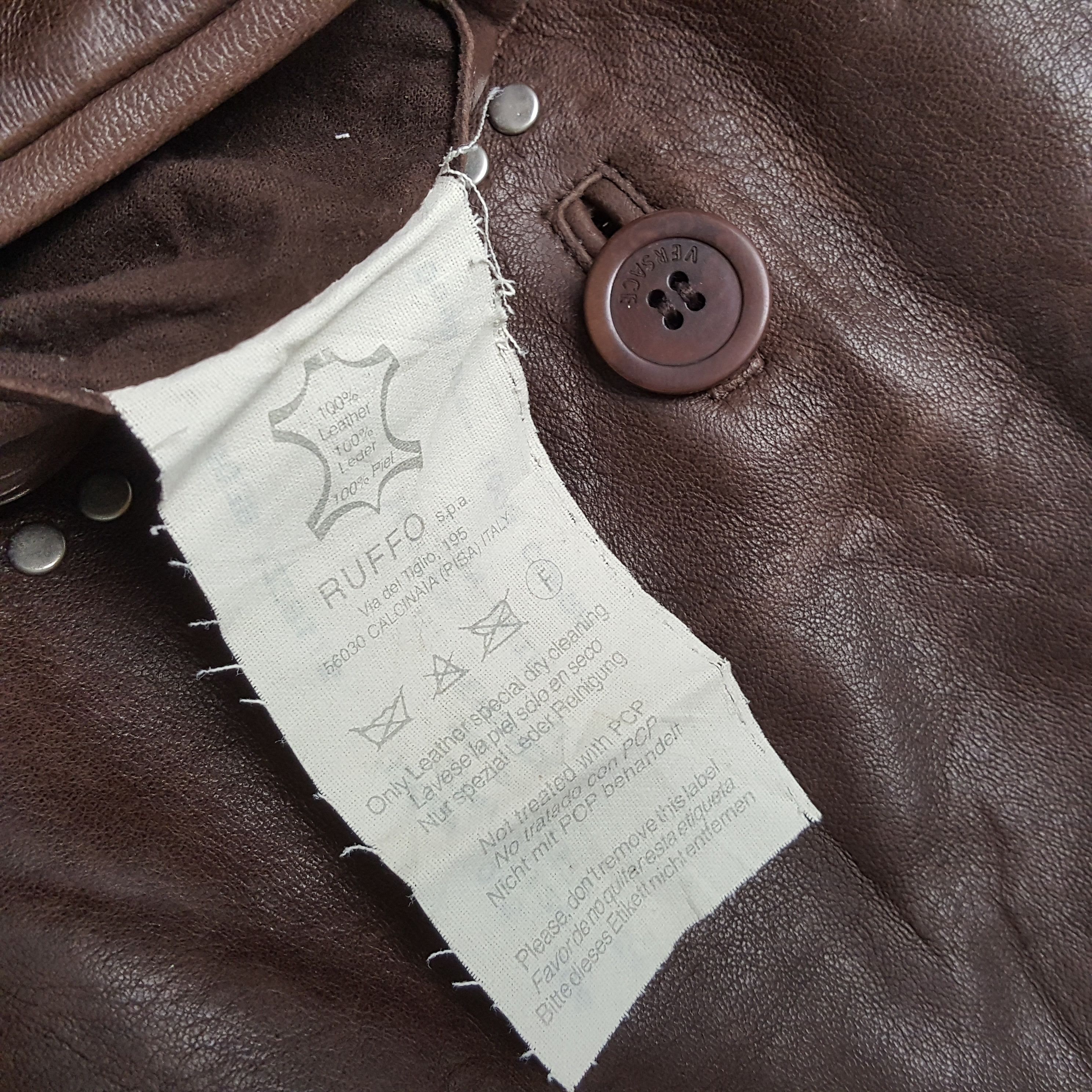 Versace × Vintage Vintage GIANNI VERSACE Italian Fashion Brand Leather Blazer Size 38R - 8 Thumbnail
