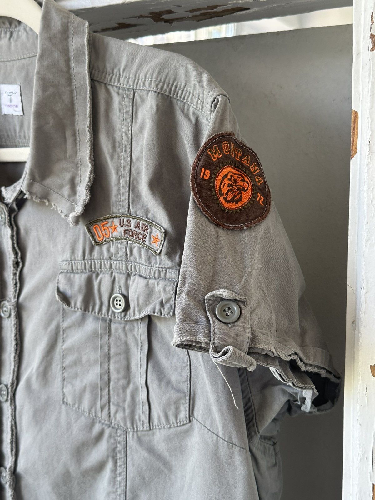 If Six Was Nine Vintage Distressed Oversized Khaki Shirt Size L / US 10 / IT 46 - 7 Thumbnail