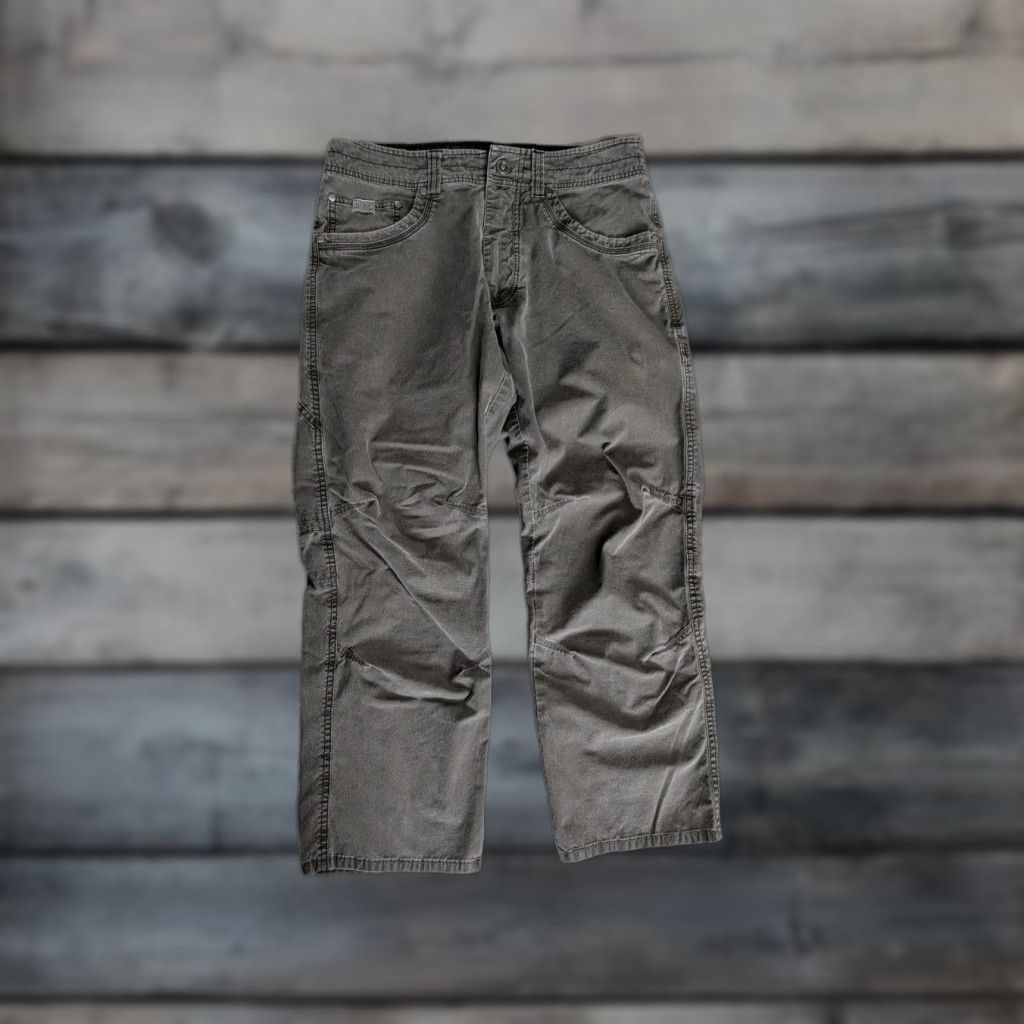 Olive Kuhl Men’s Revolvr Olive Green Chino Pants 31x26 Regular Straight 5-Pocket Logo Pocket Zipper Button Canvas Size US 31 - 1 Thumbnail