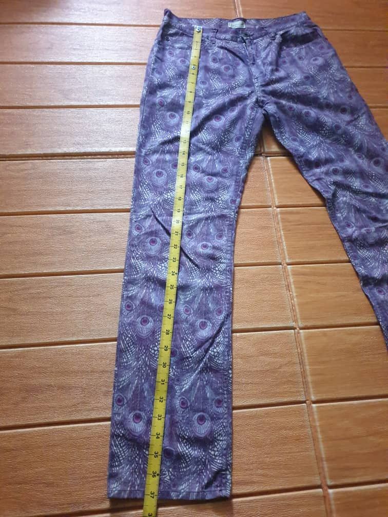 Hysteric Glamour 💥Hysteric Glamour Monogram peacock purple colour pant Size US 29 - 10 Thumbnail