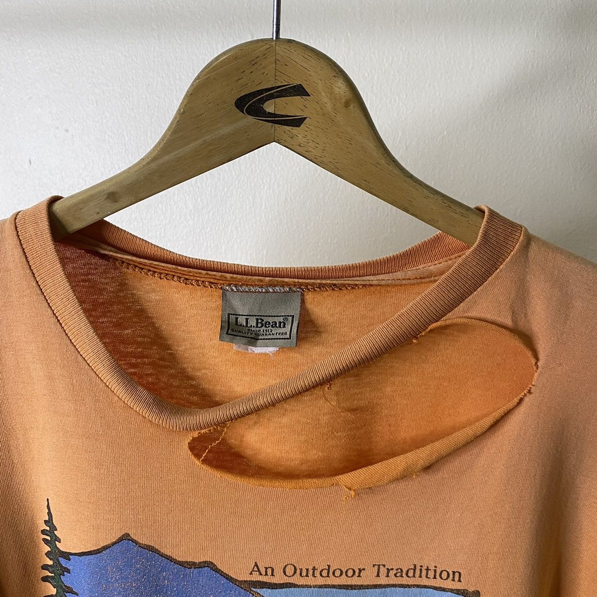 L.L. Bean × Vintage Vintage 1990s LL Bean OG Logo Distressed Tee Size US XL / EU 56 / 4 - 3 Thumbnail