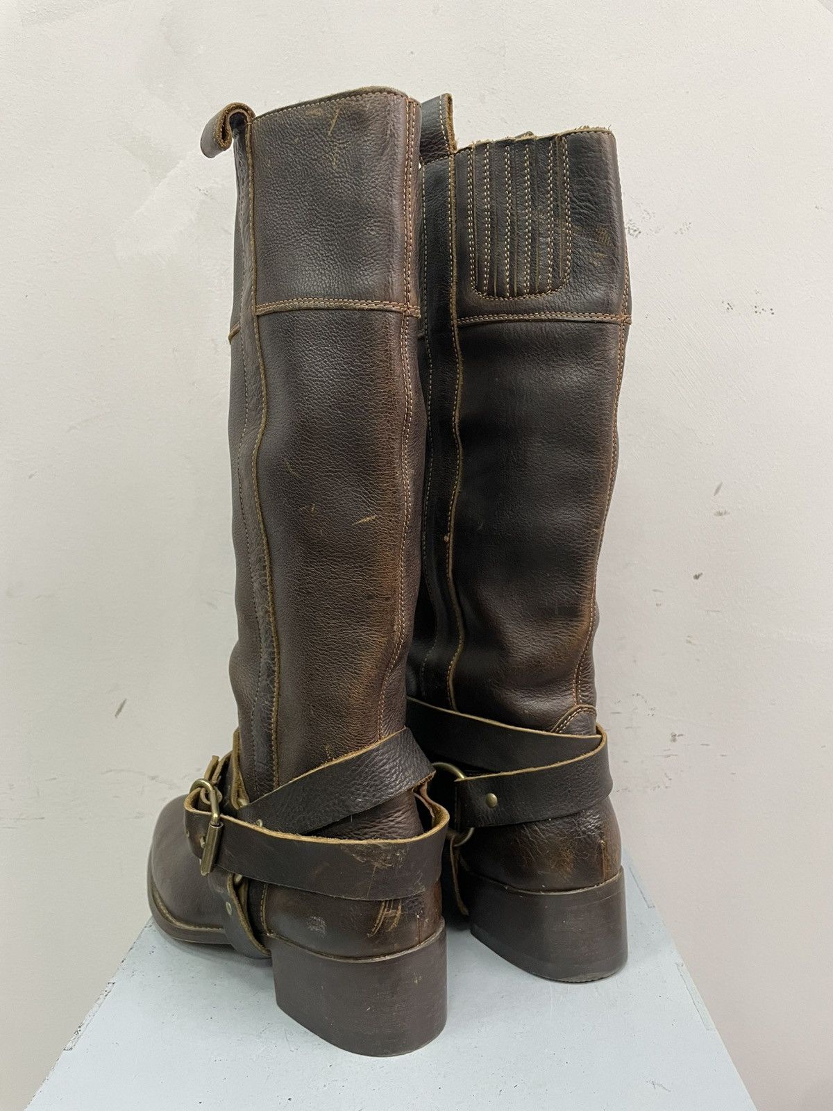 Western Rise Wrangler retro boots leather moto style harley davidson y2k Size US 7.5 / EU 40-41 - 4 Thumbnail