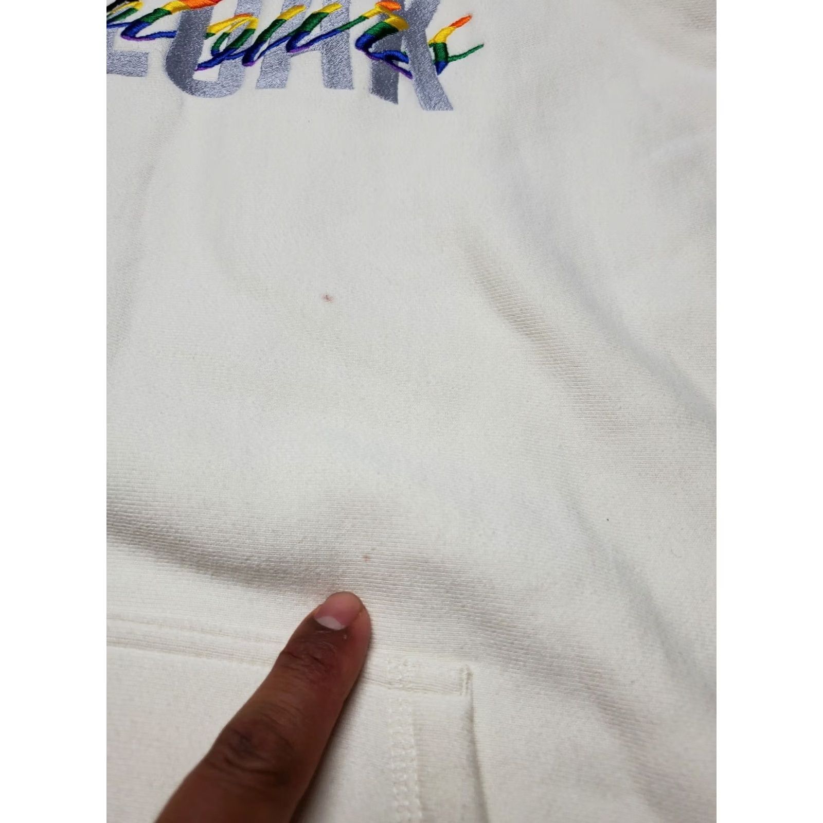 J Brand Cloak Hoodie XL Mens Ivory Pullover Long Sleeve Hooded Pockets Logo Embroidered Fall Winter Regular Men Size US XL / EU 56 / 4 - 5 Thumbnail
