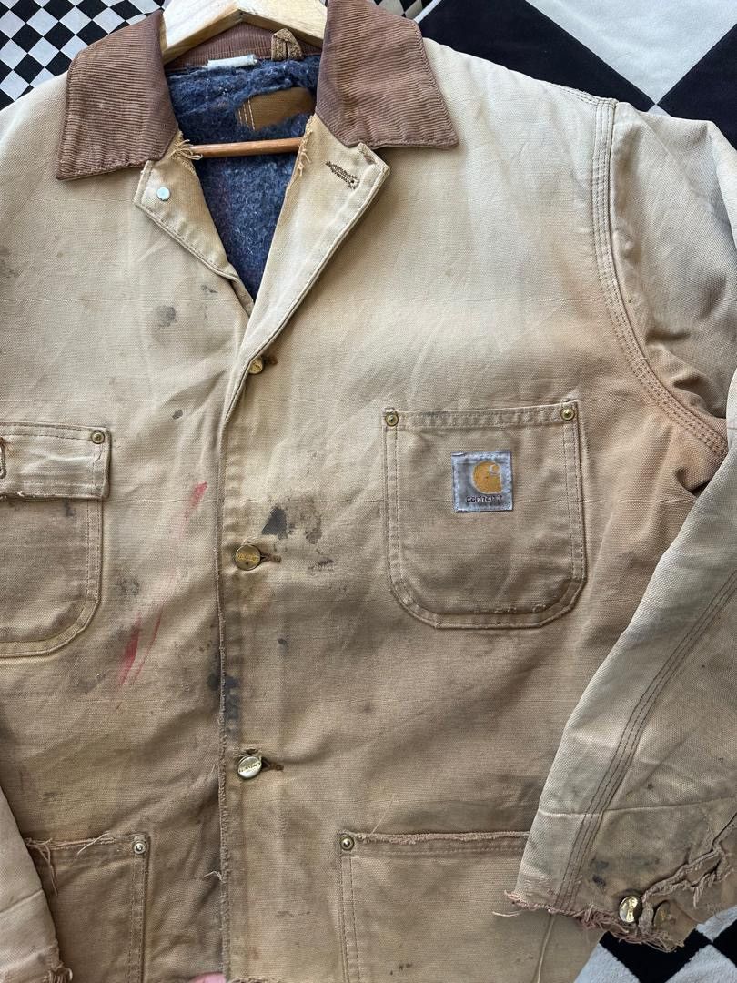 Carhartt × Vintage VINTAGE CARHARTT CHORE JACKET DISTRESS Size US XL / EU 56 / 4 - 3 Thumbnail