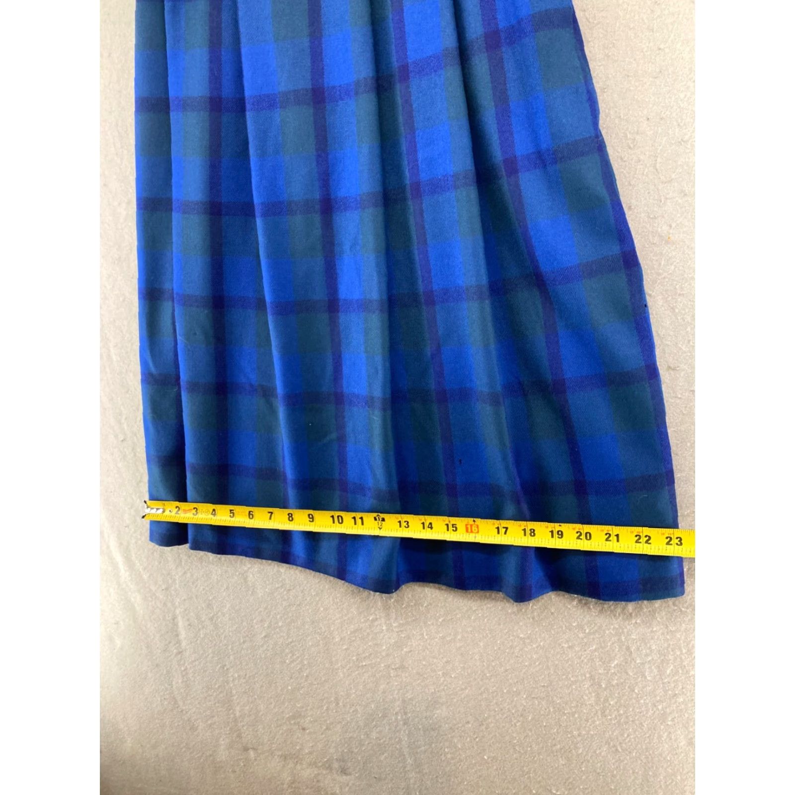 Vintage VINTAGE 1970s Blue Plaid Wool Skirt Womens 10 High Rise Pleated Size 32" / US 10 / IT 46 - 3 Thumbnail