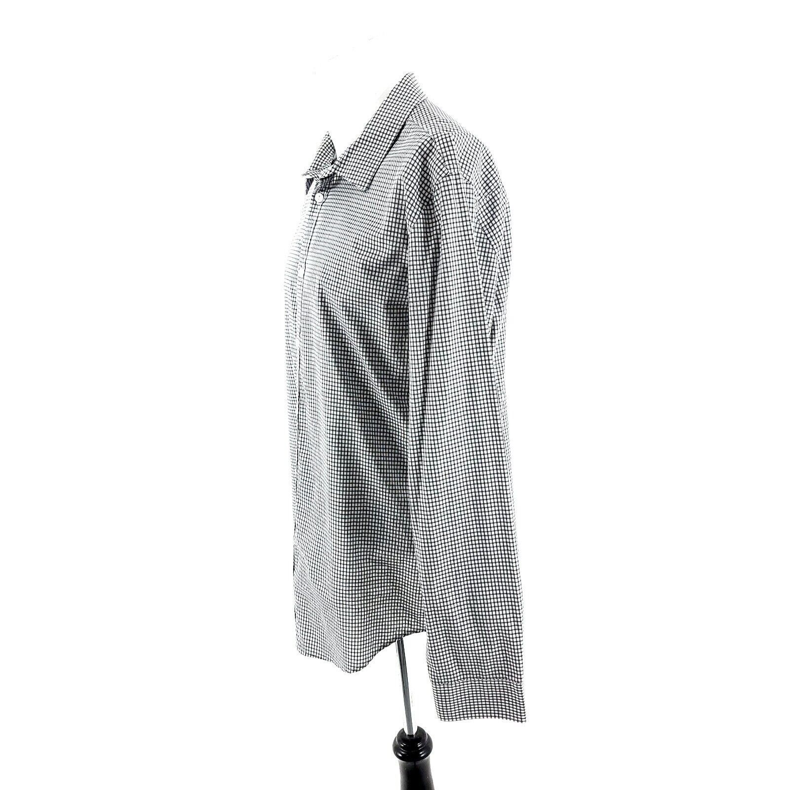 Calvin Klein Calvin Klein Slim Fit Large Cotton White Black Plaid Button Size US L / EU 52-54 / 3 - 4 Thumbnail