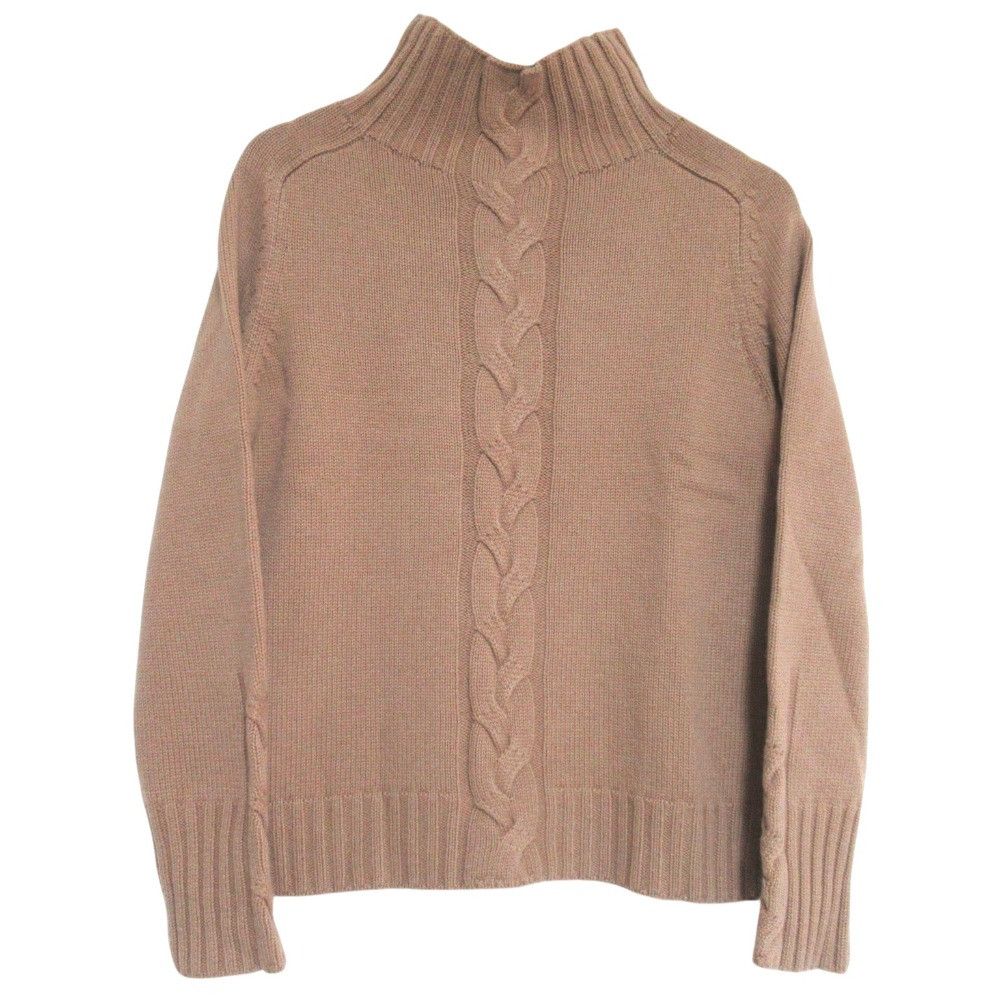 Max Mara MaxMara S Max Mara Wool Cashmere Turtleneck Cable Knit Sweater Textile Tops DUTY FREE for USA Size ONE SIZE - 1 Thumbnail