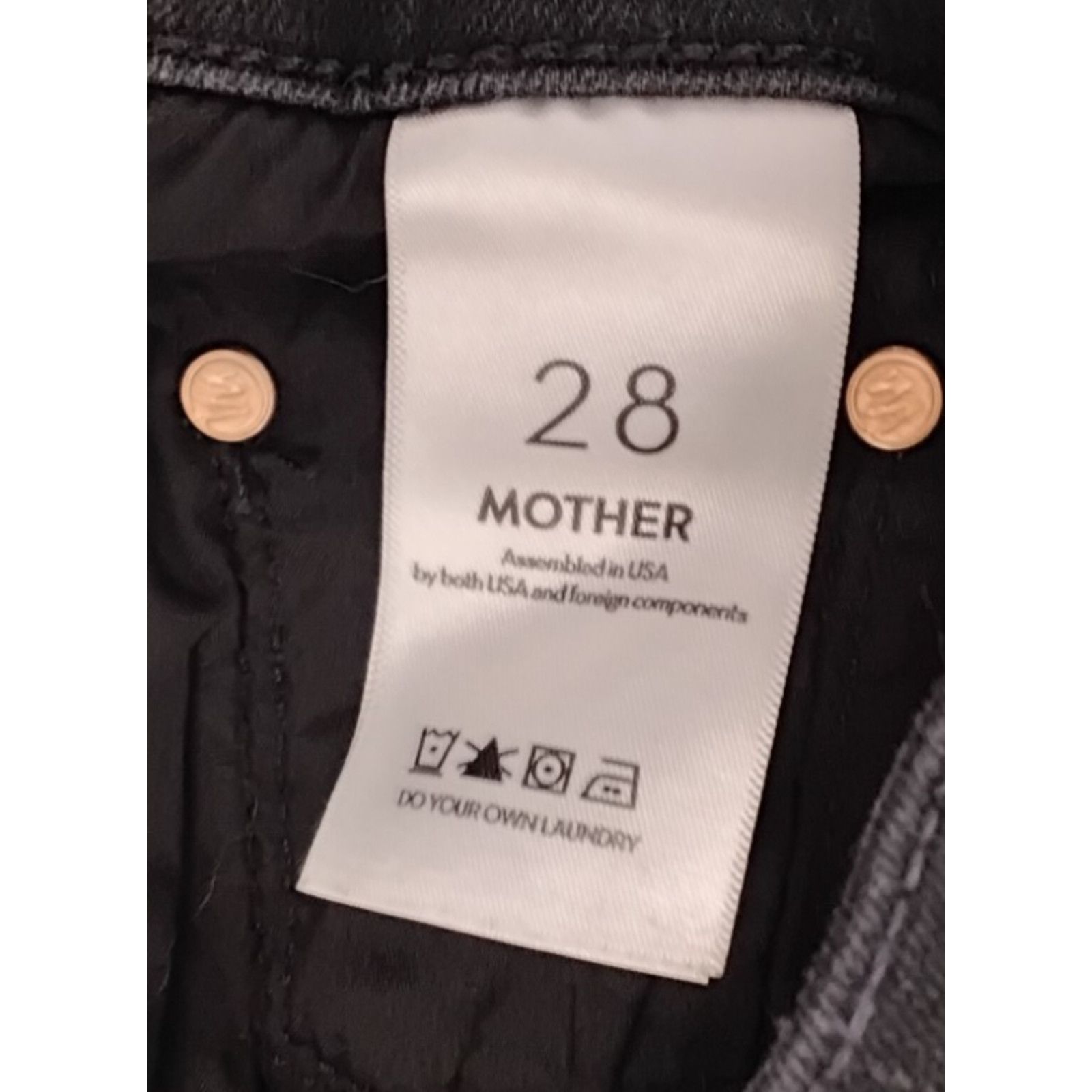 MOTHER Mother The Insider Jeans Women's 28 Black Wash Cropped Size 28" / US 6 / IT 42 - 7 Thumbnail