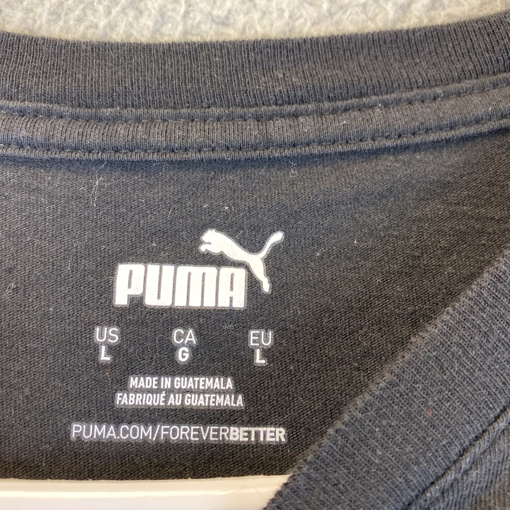 Puma PUMA Men Short Sleeve T-Shirt L Black / 73-6 Crew Neck Logo Size US L / EU 52-54 / 3 - 4 Thumbnail