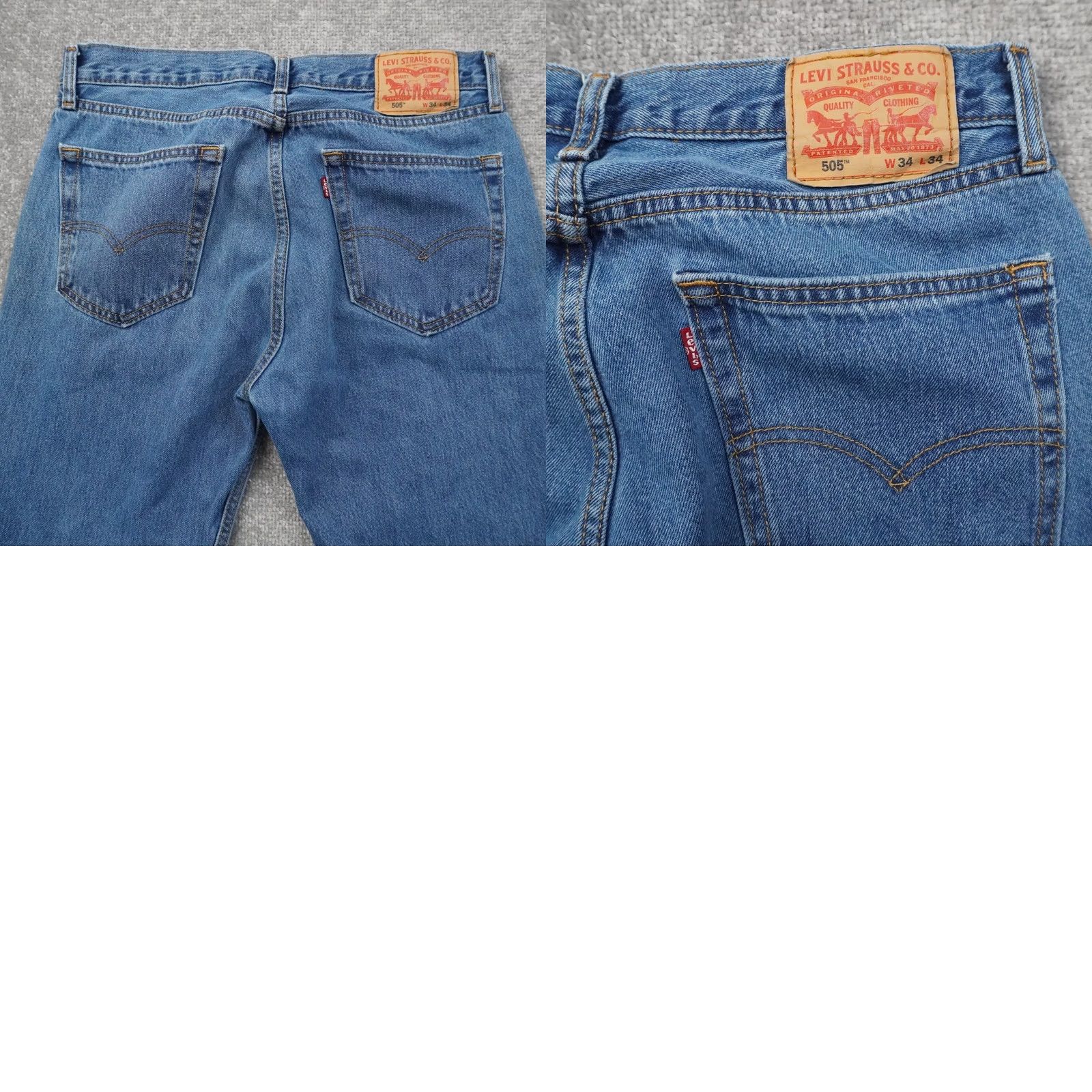 Levi's Levi's 505 Straight Leg Mens 34x34 Medium Wash Blue Denim Jeans Size US 34 / EU 50 - 9 Thumbnail