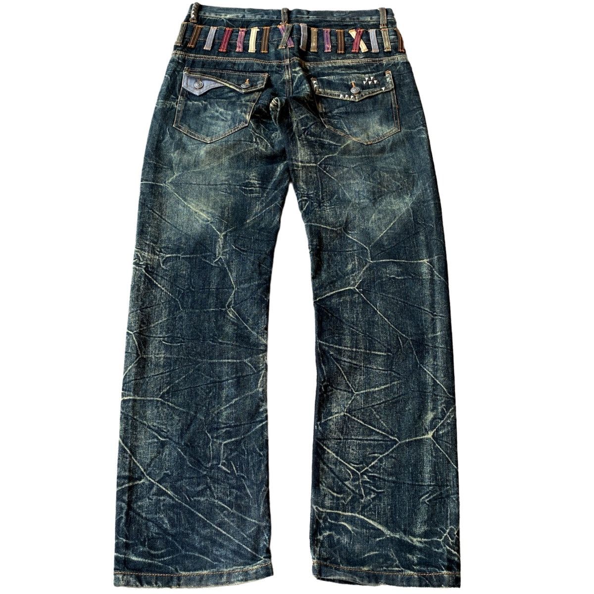 Beauty Beast × If Six Was Nine × Le Grande Bleu (L.G.B.) Rare Vintage Y2K Japanese Nylaus Double Waist Wash Jeans Size US 31 - 4 Thumbnail