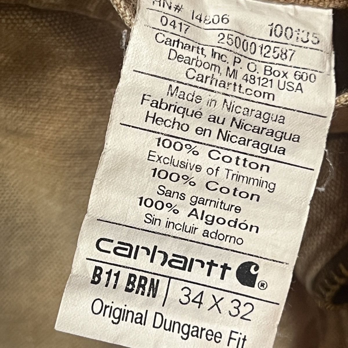 Carhartt carhartt b11 brown carpenter pants Size US 34 / EU 50 - 7 Thumbnail