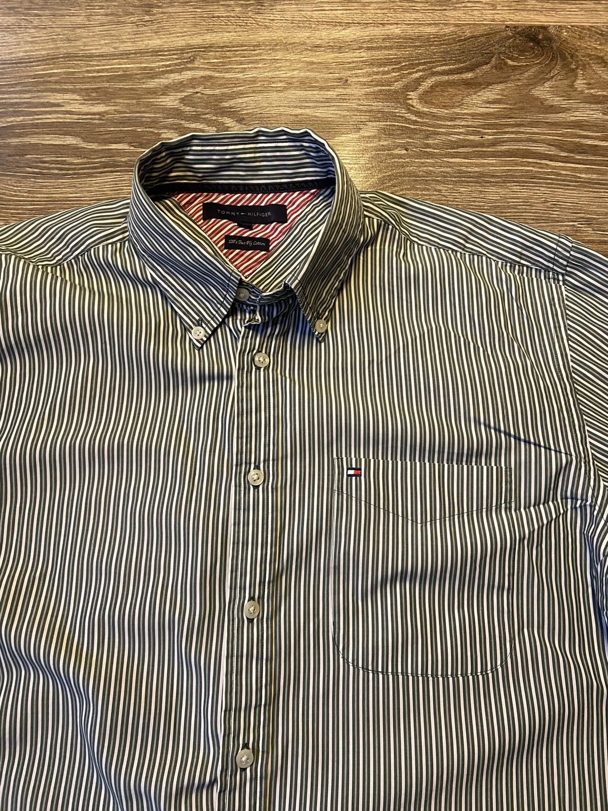 TOMMY HILFIGER Classic Basic Embroidered Mini Logo Long Sleeve Button-Up Shirt
