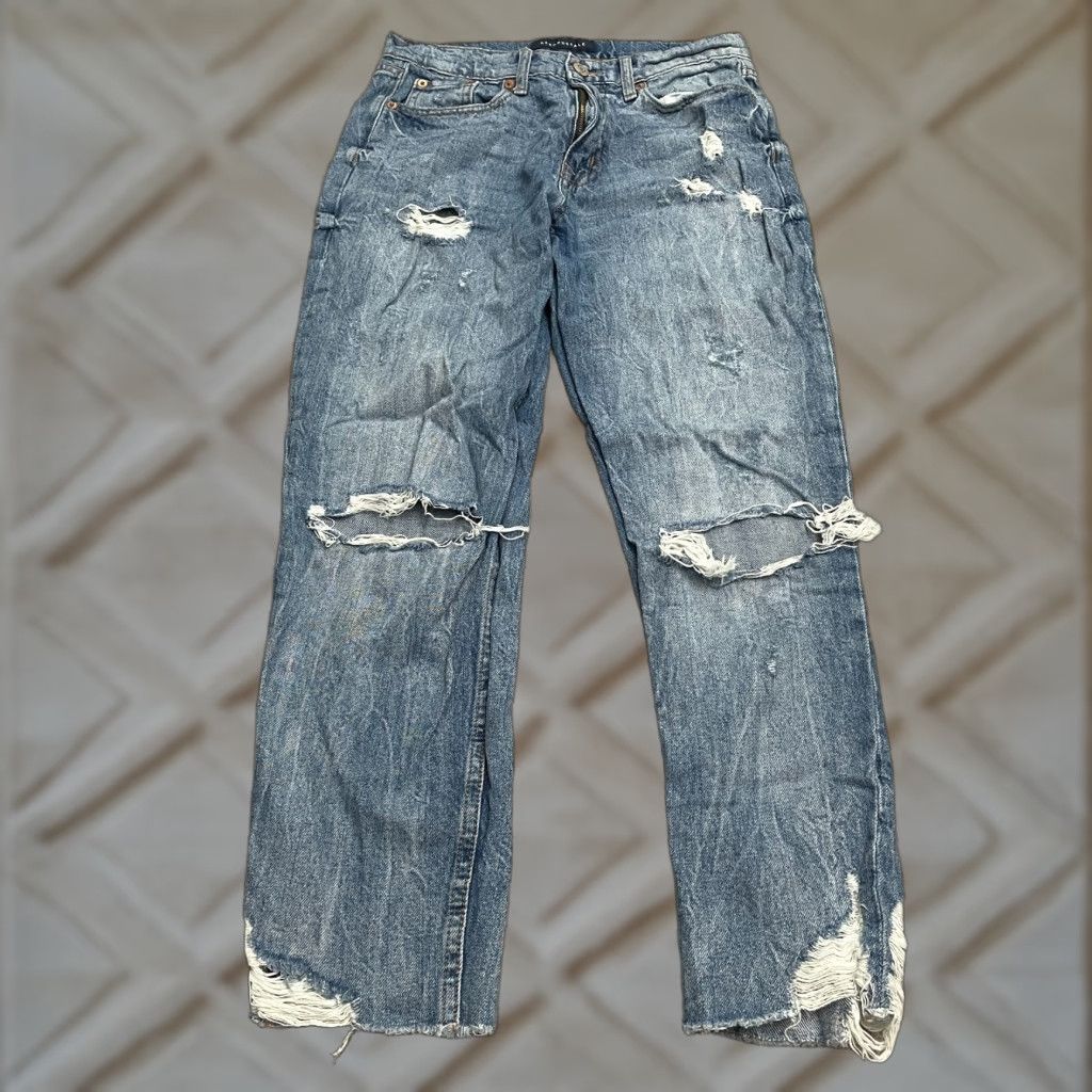 Vintage Aéropostale Distressed Mom Jeans Womens 6R Blue High Rise Acid Wash Casual 28x26 Size 28" / US 6 / IT 42 - 1 Thumbnail