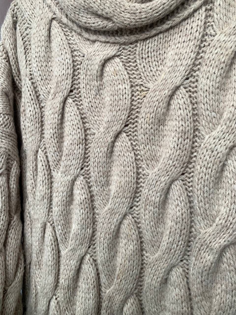 Burberry × Vintage Thomas Burberry Beige Cable Knitted Wool Sweater Size M / US 6-8 / IT 42-44 - 6 Thumbnail