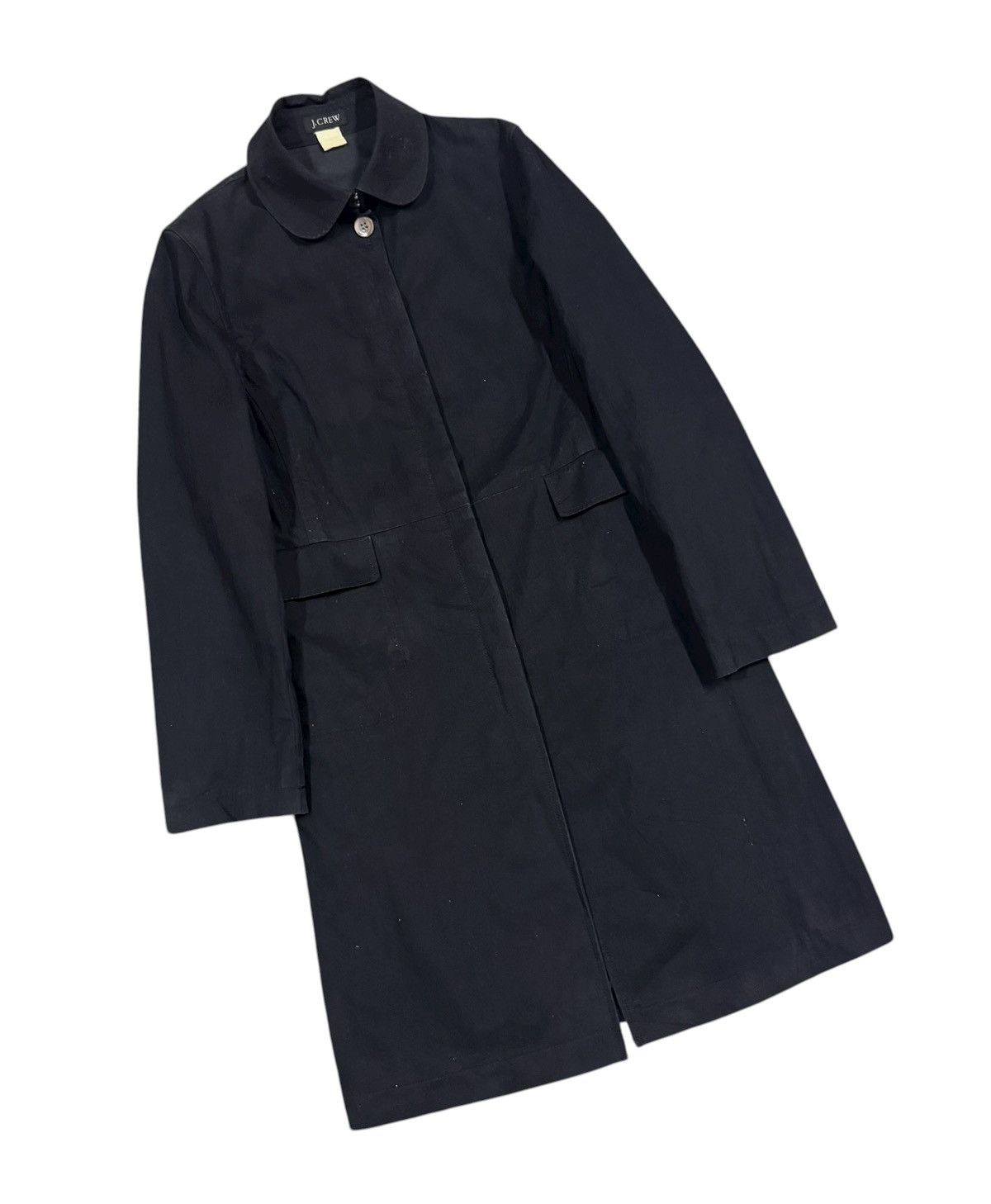 J.Crew Vtg🔥J.Crew Buttoned Black Cotton Long Jacket Size US S / EU 44-46 / 1 - 6 Thumbnail