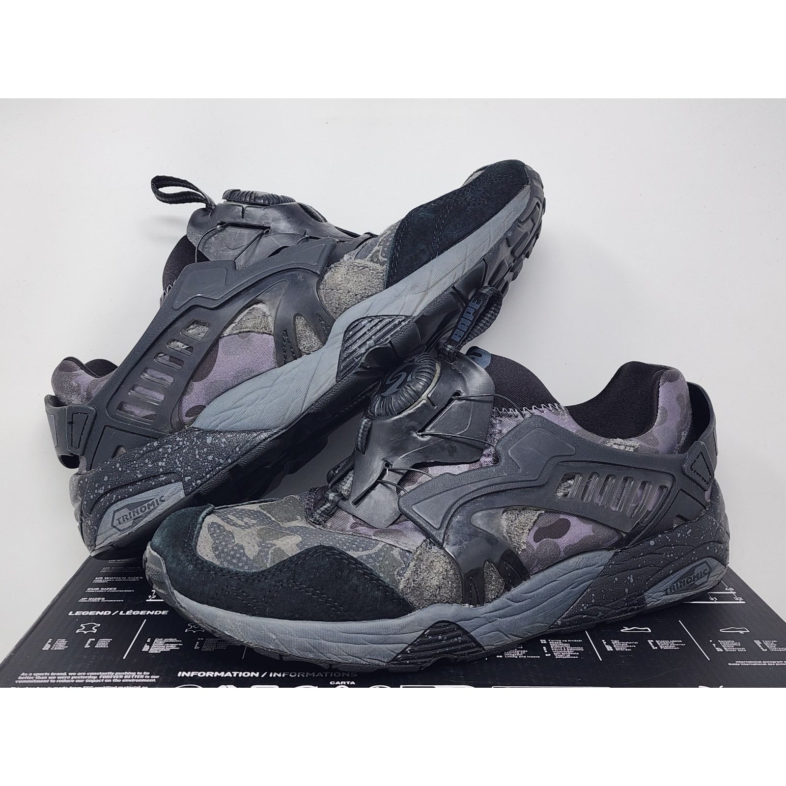 Puma x Bape Disc Blaze BLACK CAMO 358846-02 Size 8.5 WORN