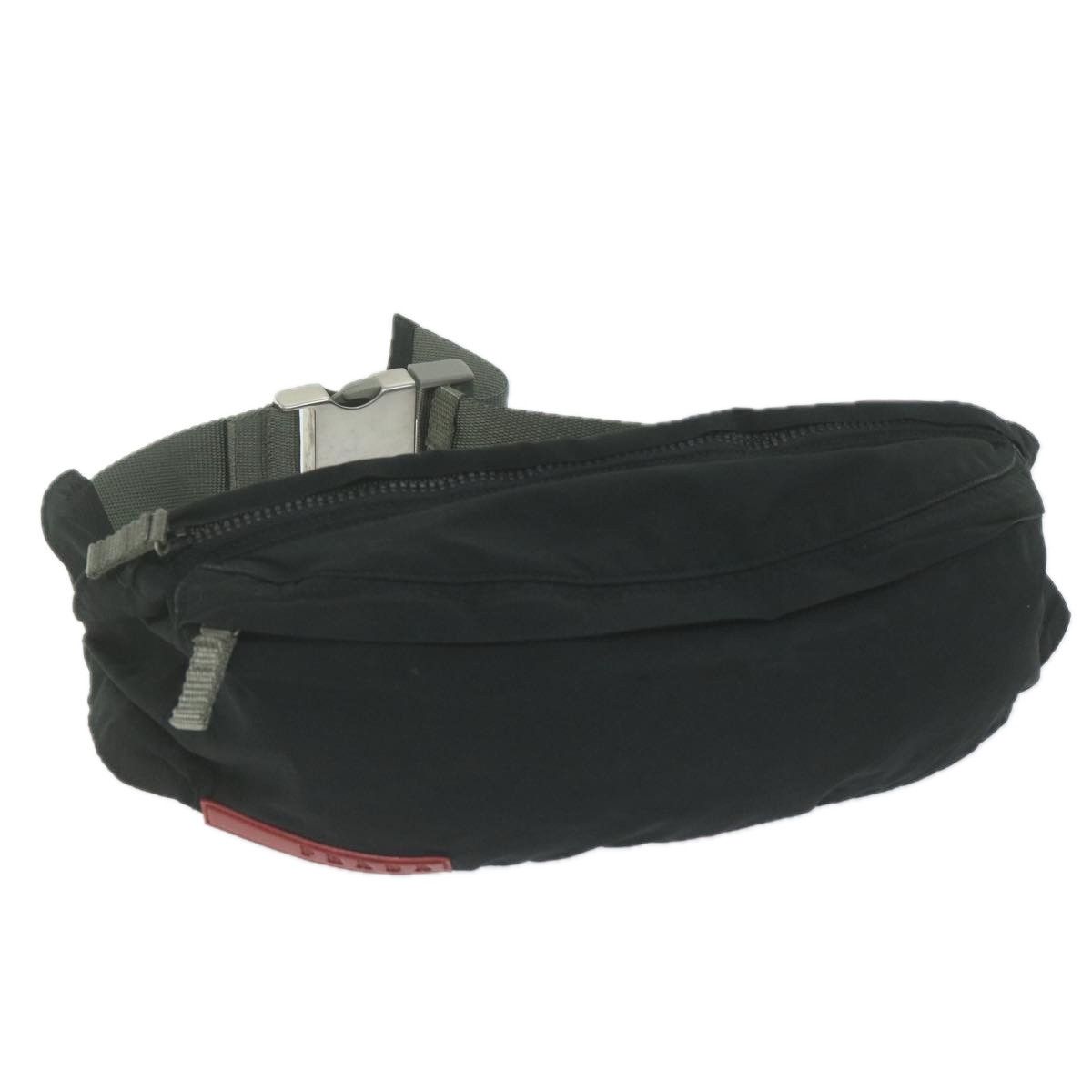 image of Prada Prada Sports Waist Bag Nylon Black Auth Am5489, Women's