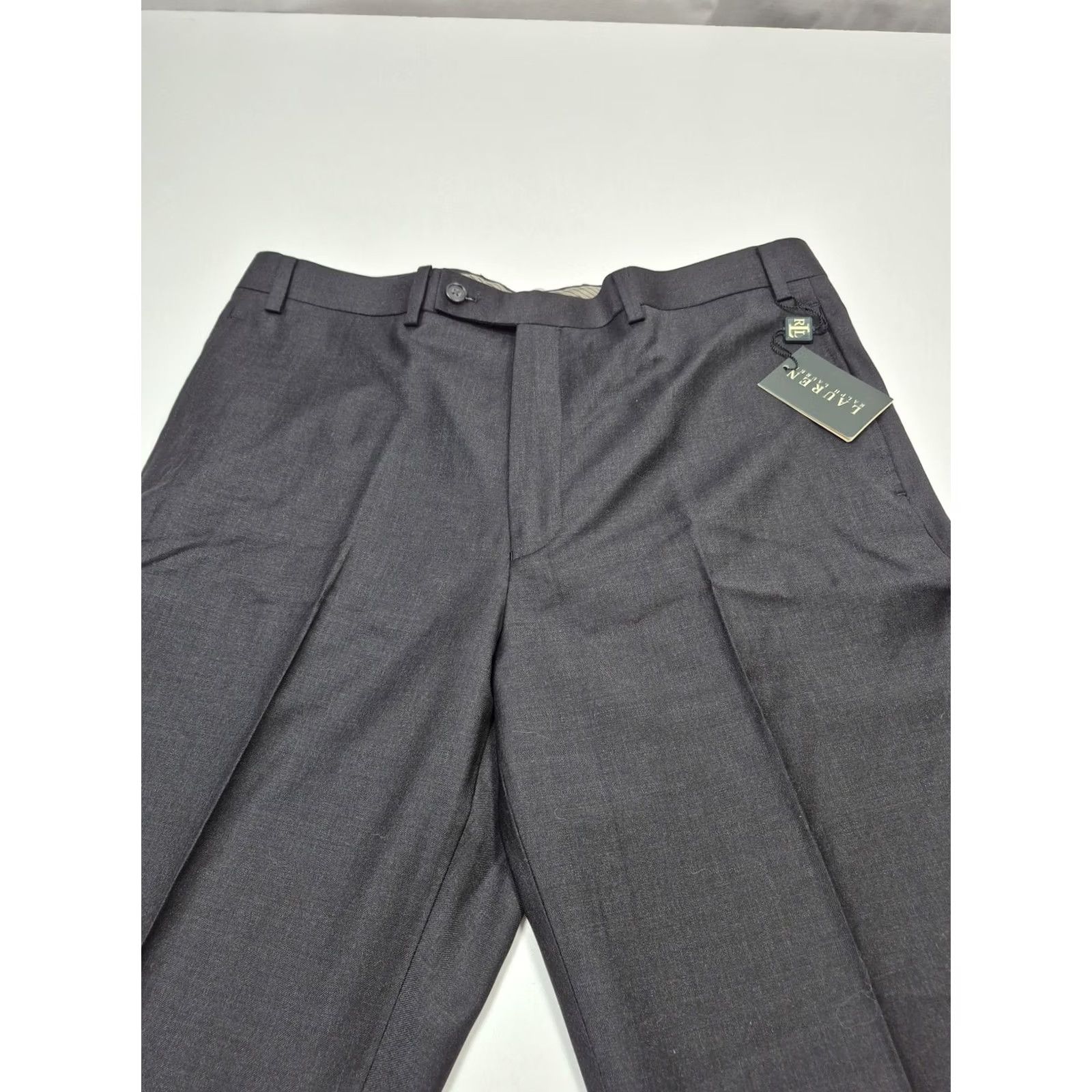 Ralph Lauren VINTAGE Lauren Ralph Lauren Dress Pants Mens 36x34 Gray Wool Flat Front NWT Charcoal Gray Sls Pockets 100% Wool Straight Leg Mens Size US 36 / EU 52 - 2 Thumbnail