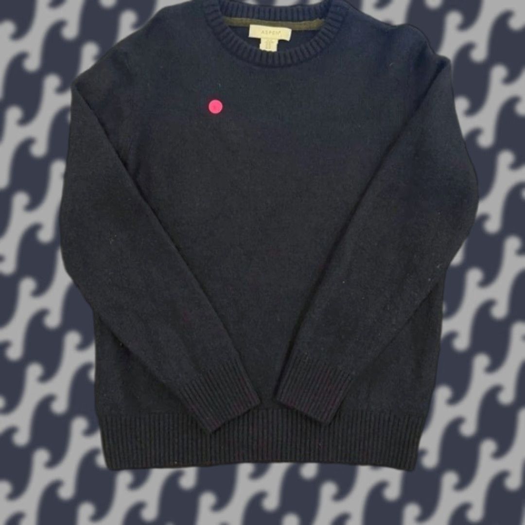 Vintage ASPEN Men XL Pullover Crewneck Lambswool Blend Navy Blue Knit Sweatshirt Shirt Pullover Size US XL / EU 56 / 4 - 1 Thumbnail