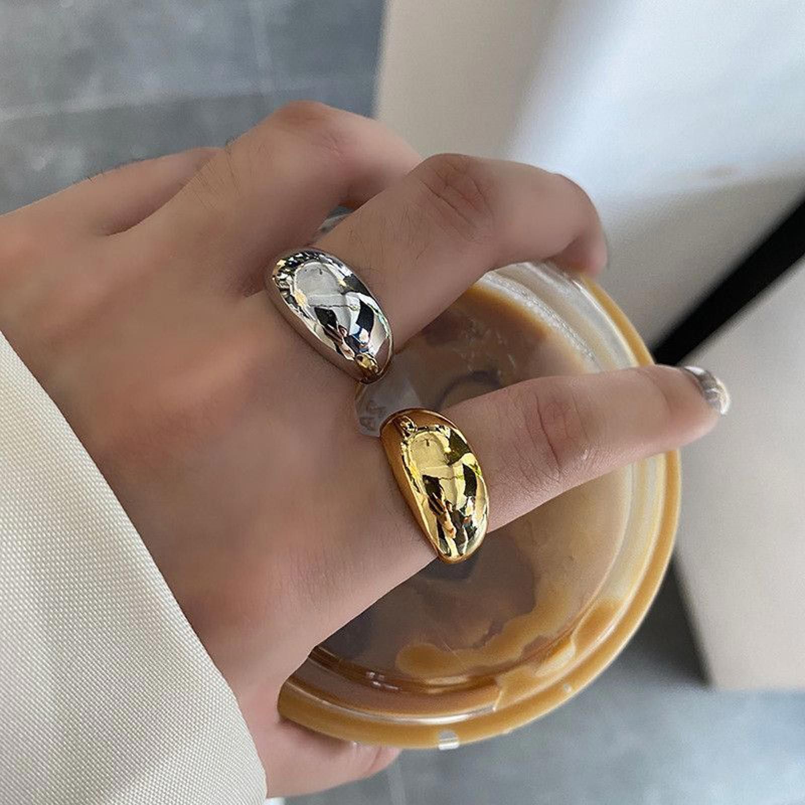 Jewelry Dome Irregular Chunky Ring Set Size ONE SIZE - 3 Thumbnail