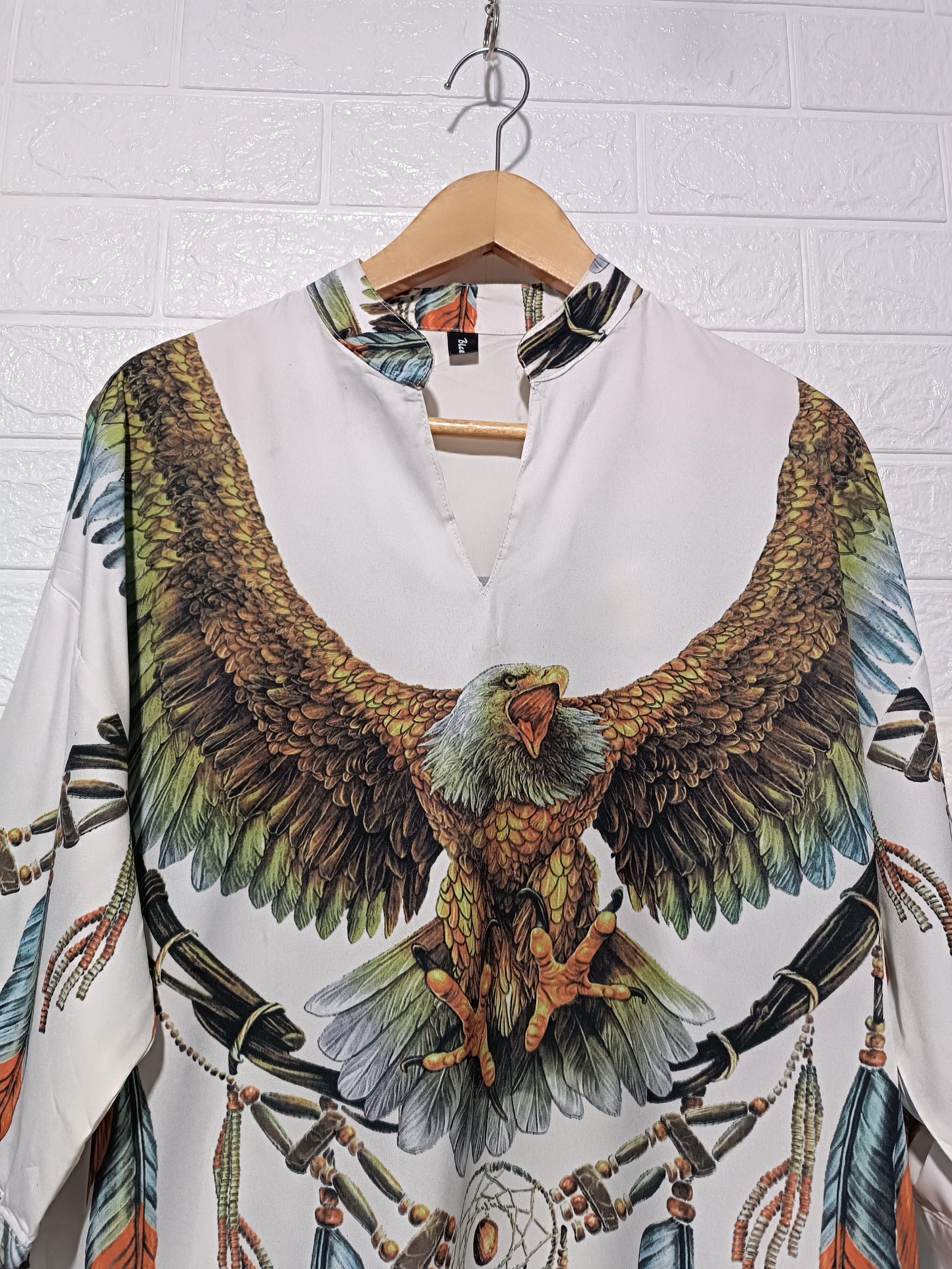 Japanese Brand Boxy Fit Eagle Print Open Neck Size US L / EU 52-54 / 3 - 3 Thumbnail