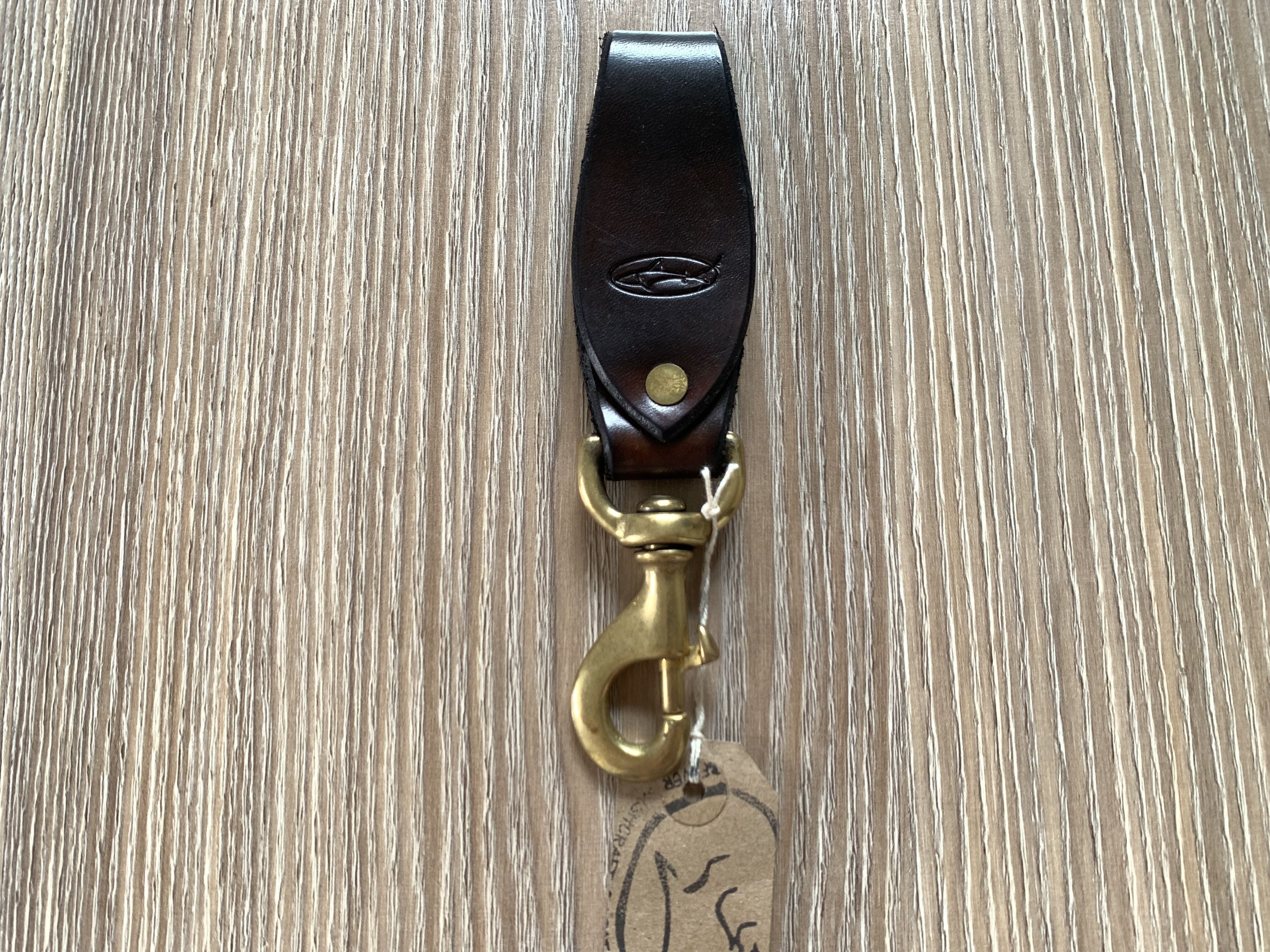Handmade Black Heavy Leather Keychain With Carabiner Size ONE SIZE - 2 Thumbnail