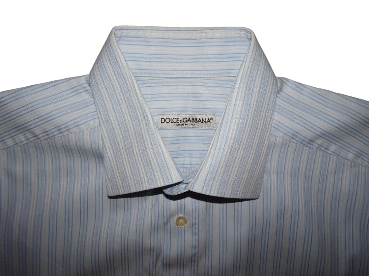 Dolce & Gabbana DOLCE&GABBANA STRIPPED COTTON SHIRT Size 48R - 2 Thumbnail