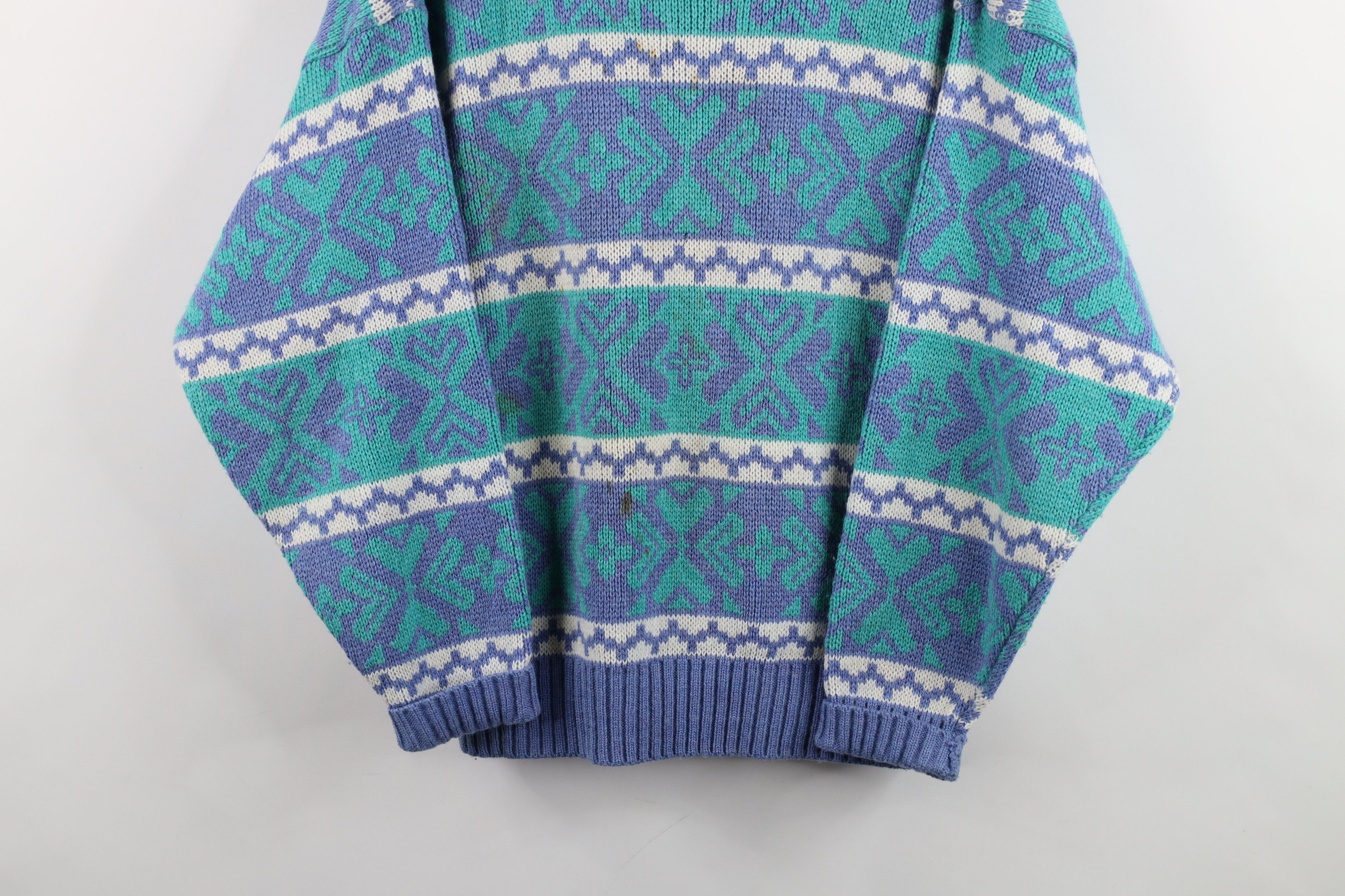 Vintage Vintage 90s Streetwear Blend Fair Isle Mock Neck Sweater USA Size L / US 10 / IT 46 - 3 Thumbnail