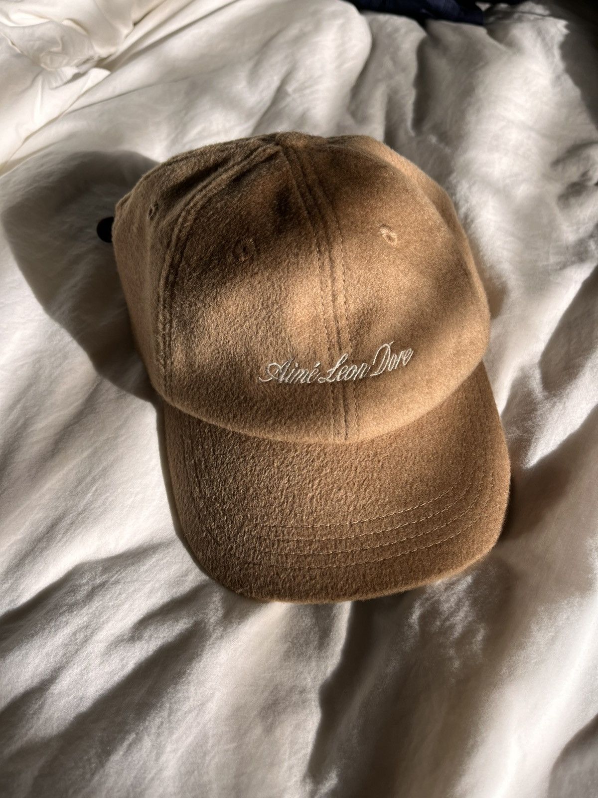 Aime Leon Dore Aime Leon Dore Camel Hair Script Logo Hat | Grailed