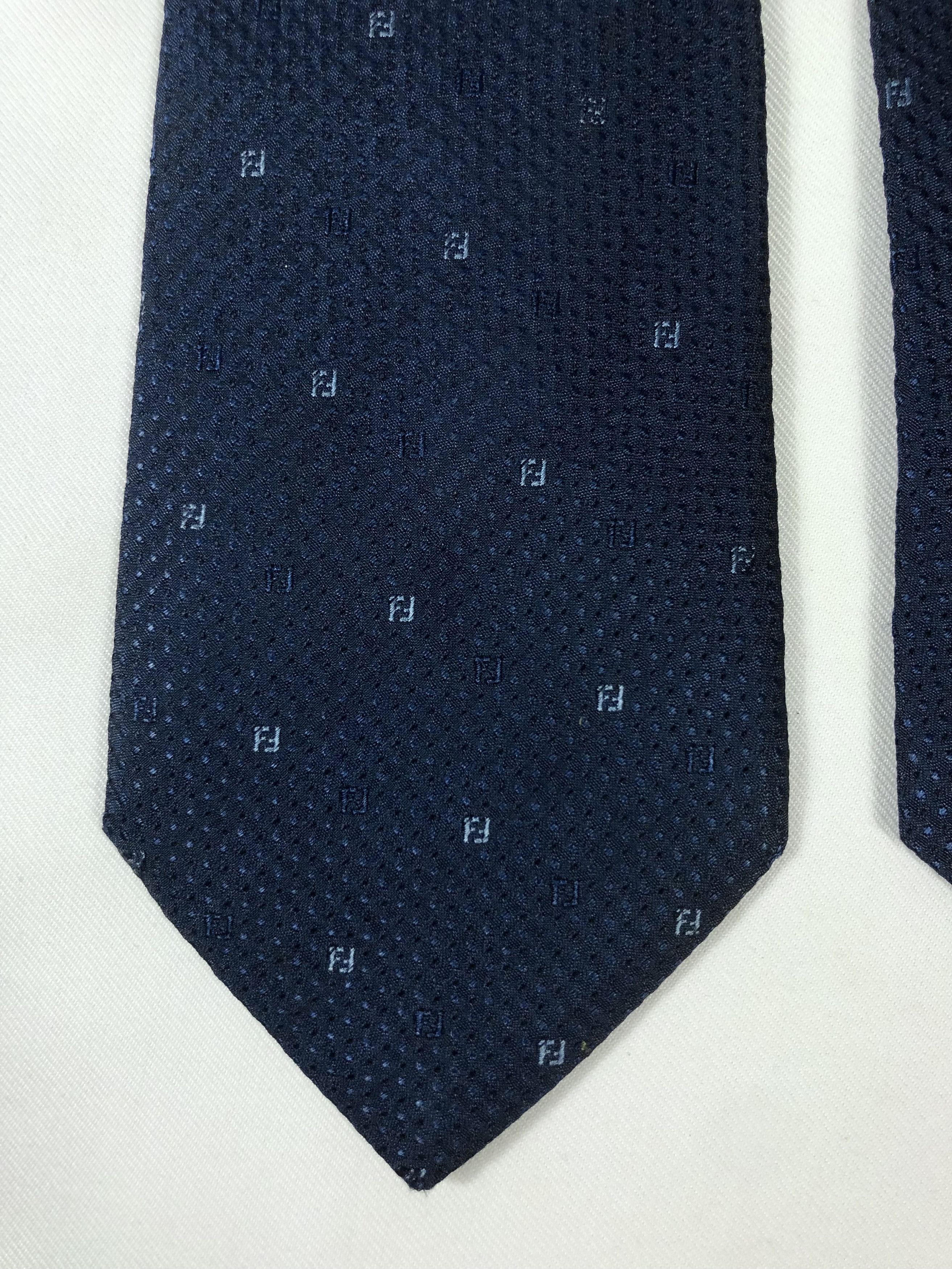 Fendi Rare Fendi Monogram Silk Tie Made in Italy Size ONE SIZE - 4 Thumbnail