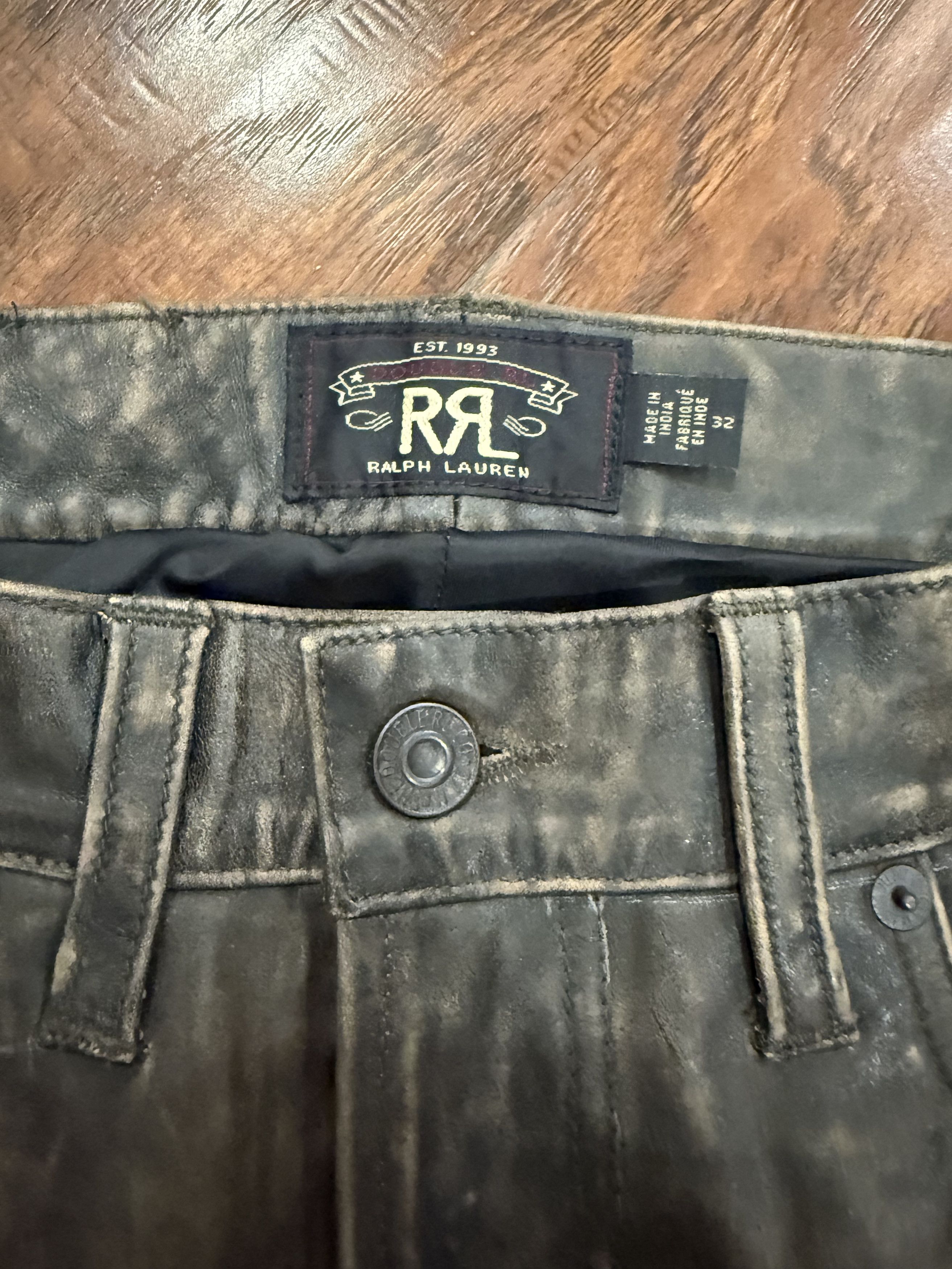 RRL Ralph Lauren LEATHER rrl ralph lauren pant from his Colorado ranch. Size US 32 / EU 48 - 5 Thumbnail