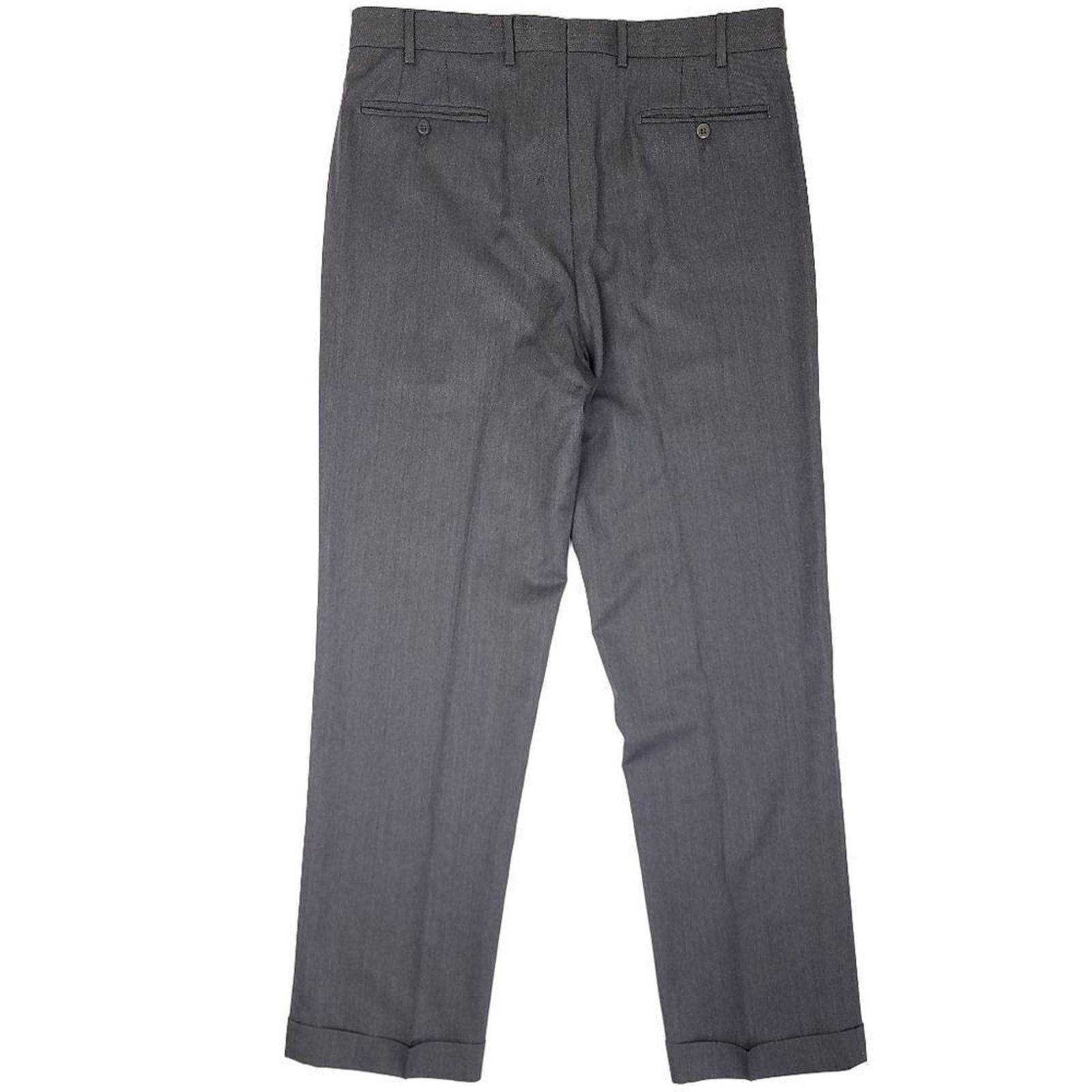 Zanella Zanella Todd Pleated Dress Pants Mens 36x32 Grey 100% Wool Size US 36 / EU 52 - 6 Thumbnail