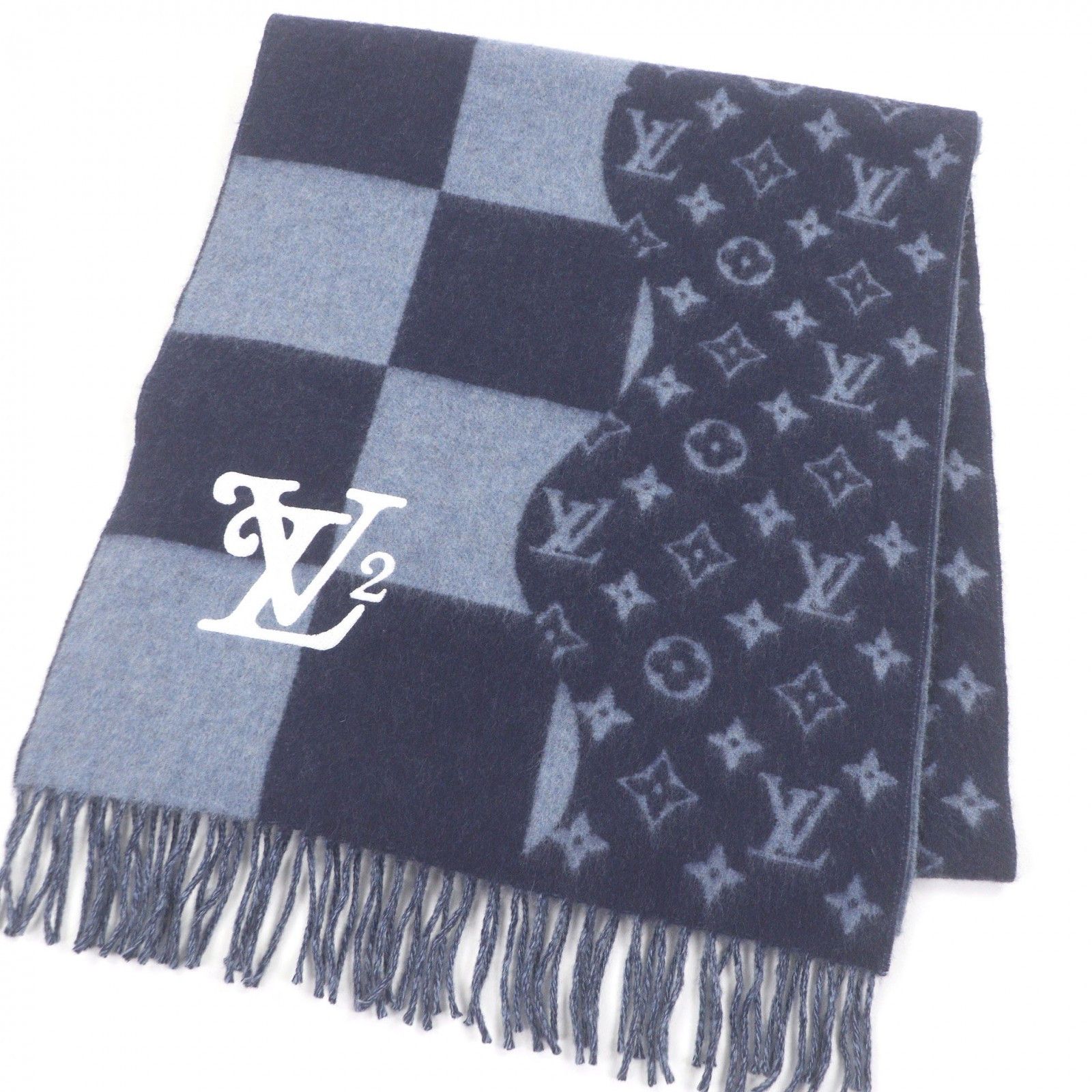 Louis Vuitton Louis Vuitton Louis Vuitton NIGO 100% Cashmere Scarf Textile Scarf DUTY FREE for USA Size ONE SIZE - 1 Thumbnail